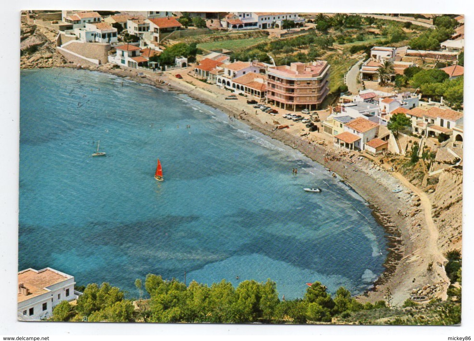 Espagne -- MORAIRA --1968-- Vue  Du Portet   ---timbre JO  Grenoble 1968 -- Cachet - Alicante