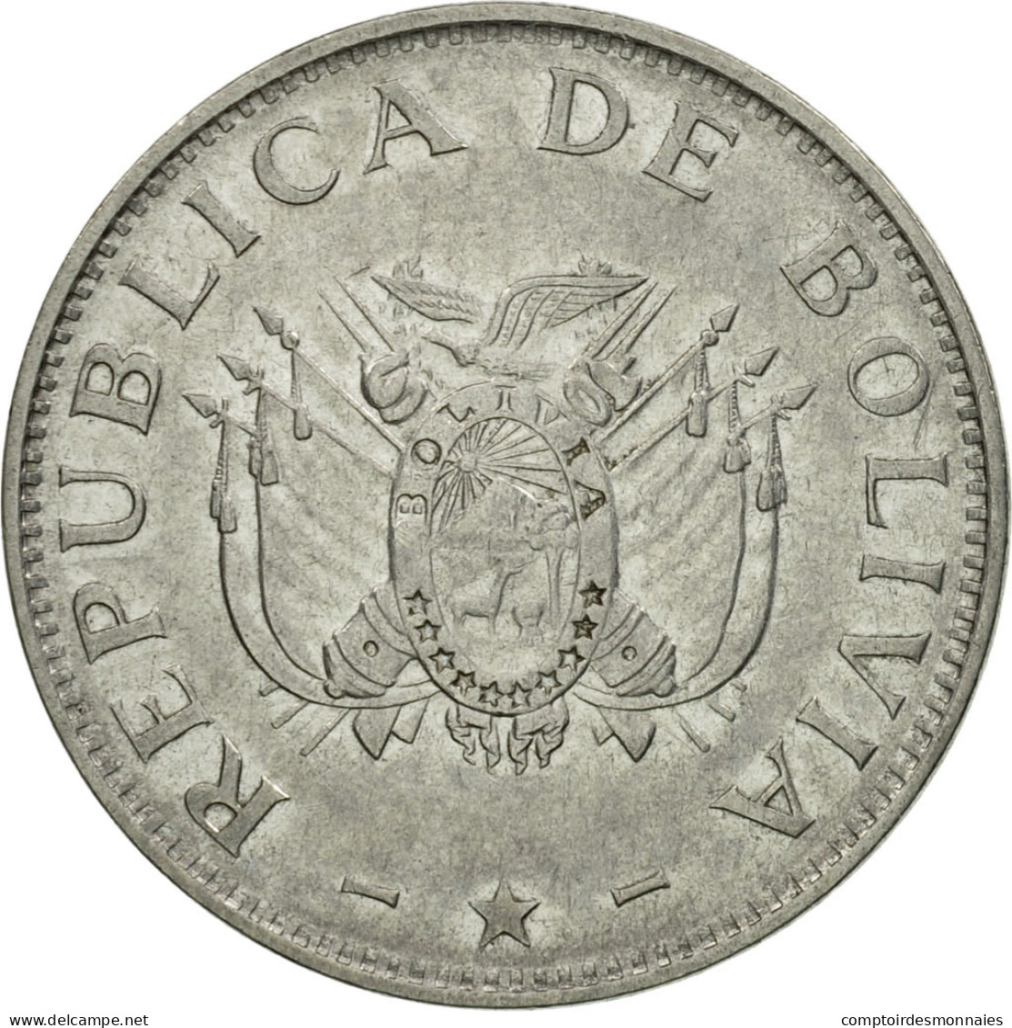 Monnaie, Bolivie, 50 Centavos, 1997, TTB, Stainless Steel, KM:204 - Bolivië