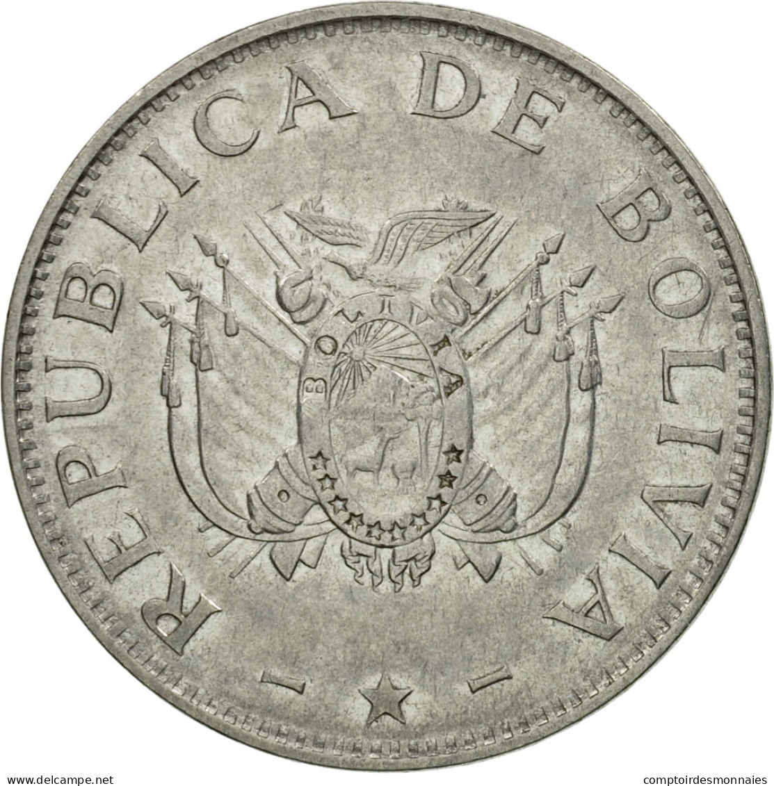 Monnaie, Bolivie, 50 Centavos, 1997, TTB, Stainless Steel, KM:204 - Bolivie