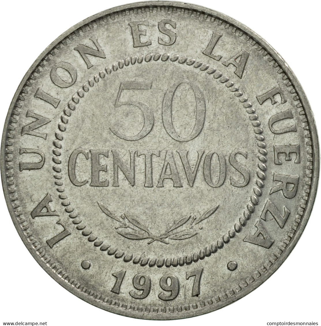 Monnaie, Bolivie, 50 Centavos, 1997, TTB, Stainless Steel, KM:204 - Bolivië