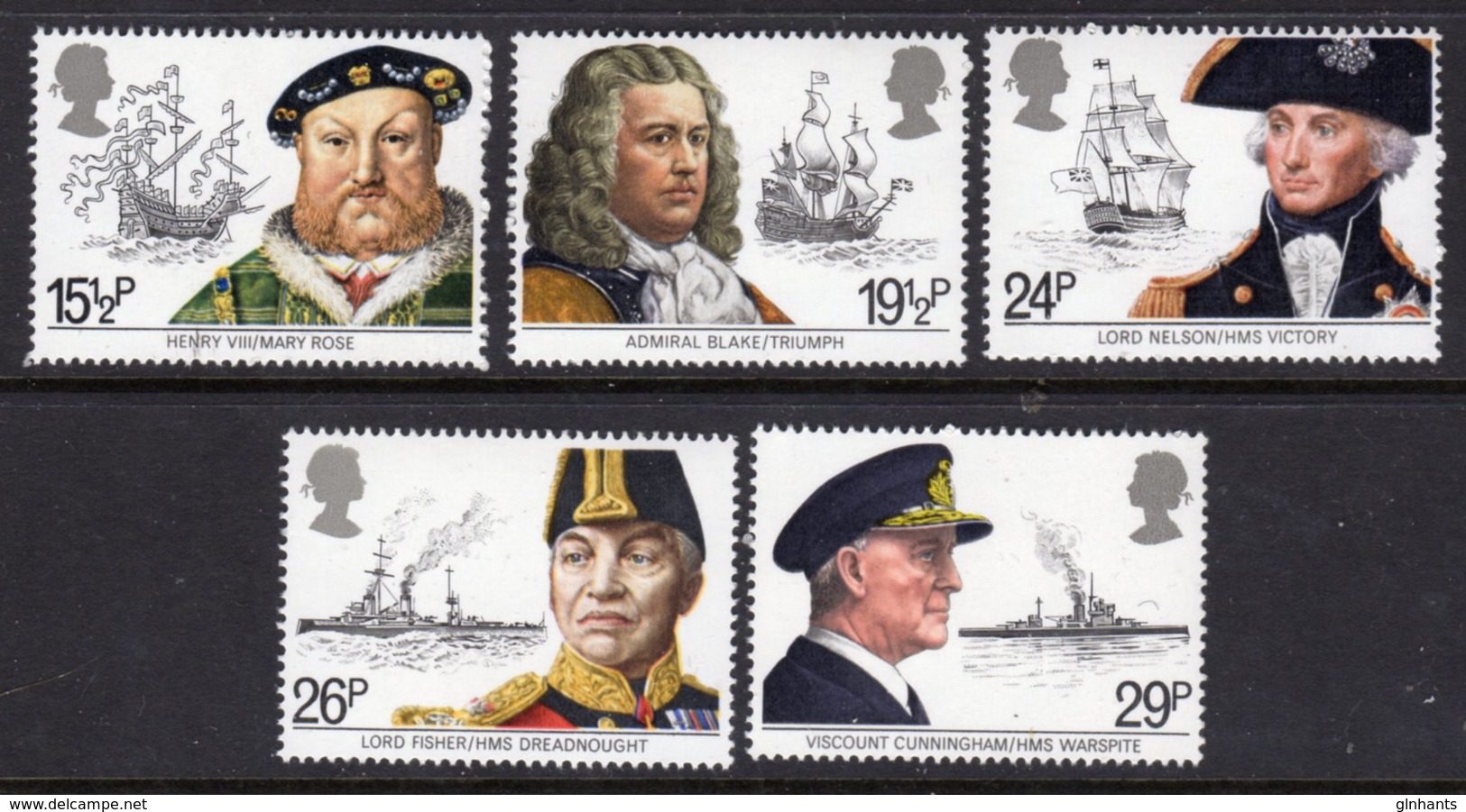 GREAT BRITAIN GB - 1982 MARITIME HERITAGE SET (5V) FINE MNH ** SG 1187-1191 - Unused Stamps