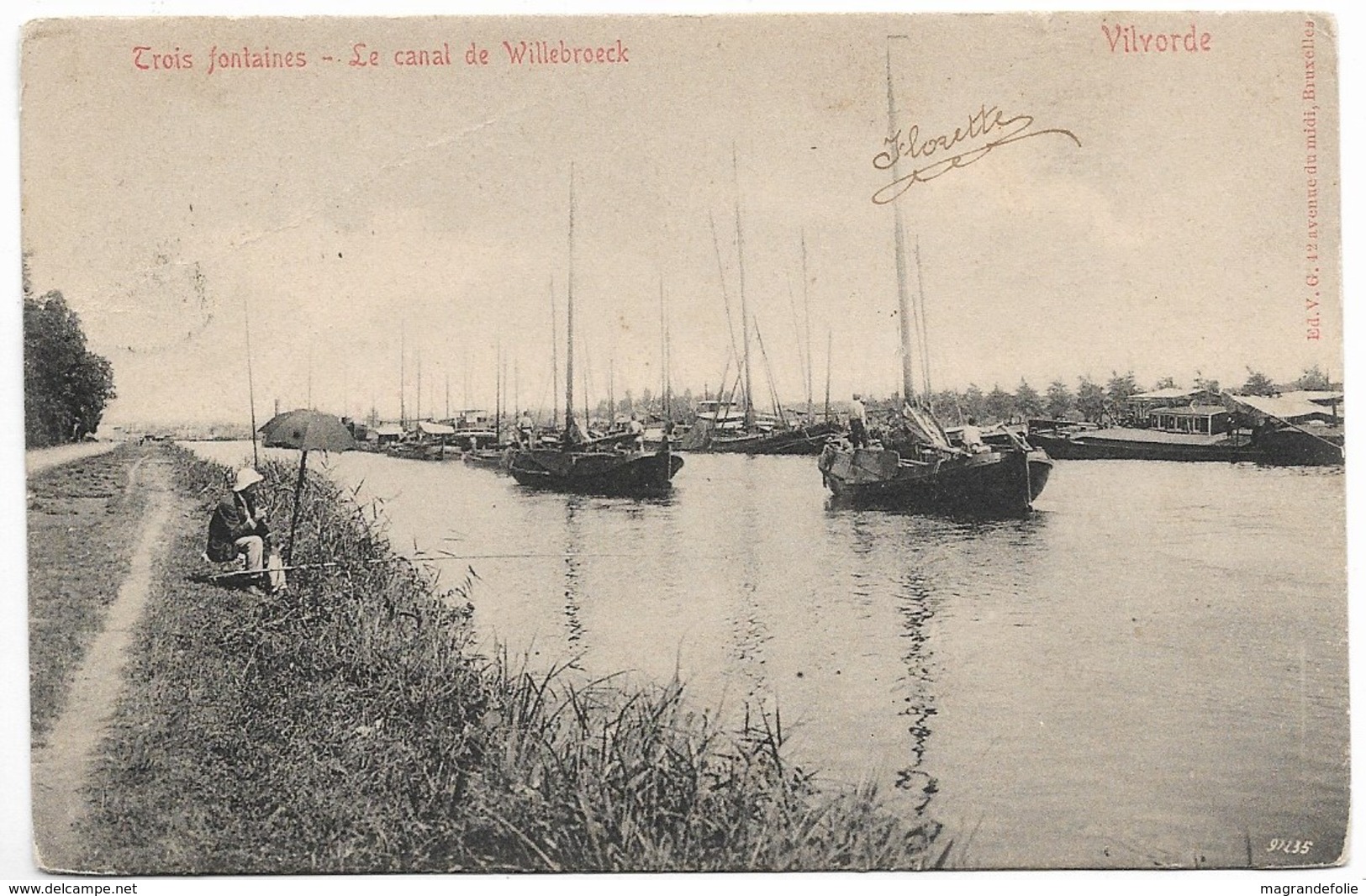 CPA PK  TROIS FONTAINES  LE CANAL DE WILLEBROECK  VILVORDE  CARTE ANIMEE - Andere & Zonder Classificatie