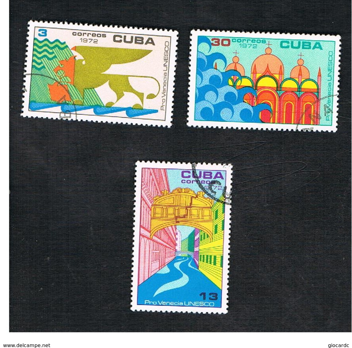 CUBA -   SG  1985.1887   -  1972 UNESCO: SAVE VENICE (COMPLET SET OF 3)  - USED - Usati