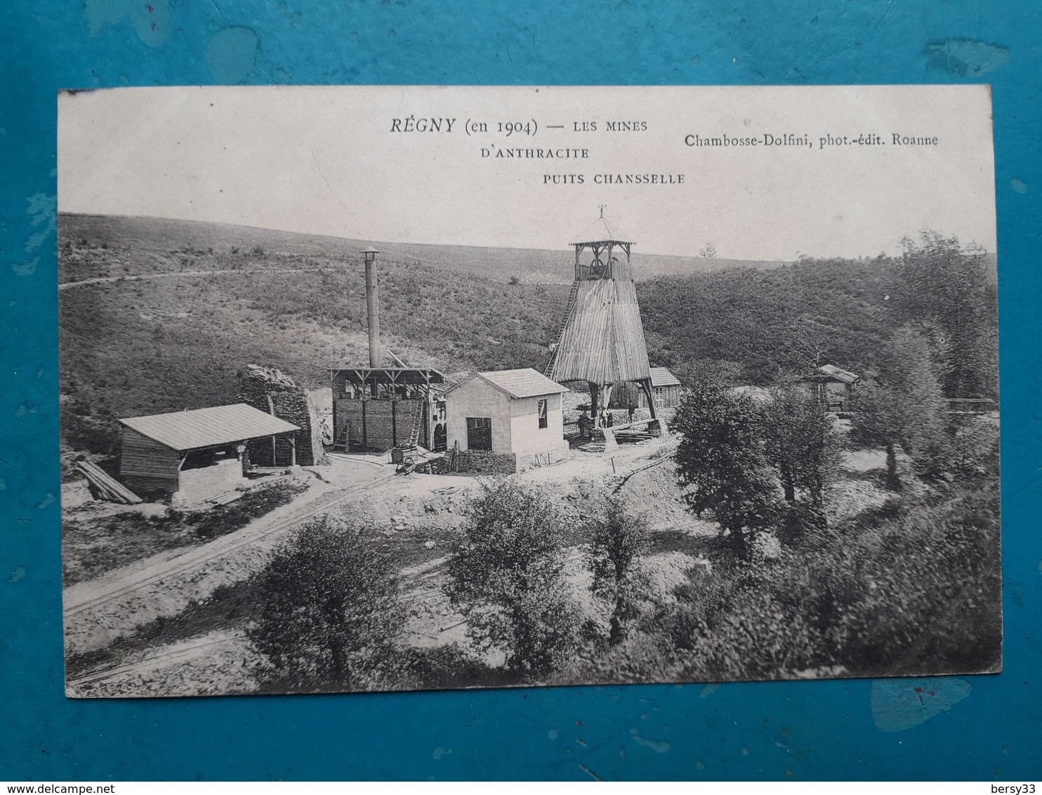 CPA - REGNY (en 1904) - LES MINES D'ANTHRACITE PUITS CHANSSELLE - 2 SCANS - Exp. Tony Champetier Banquier à LYON - Autres & Non Classés