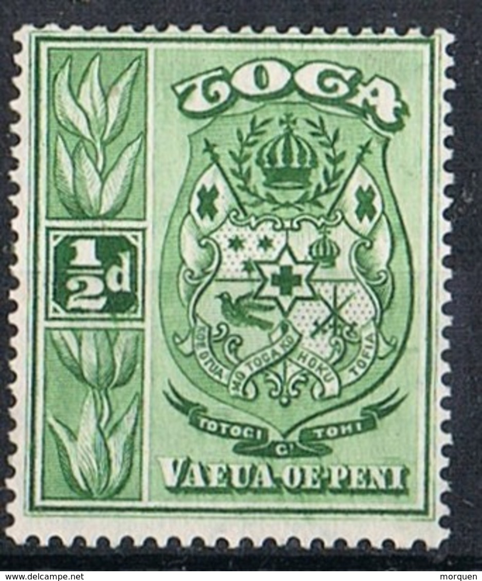 Sello TOGA, TONGA 1/2 D, Escudo De Armas, Num 1 * - Tonga (...-1970)