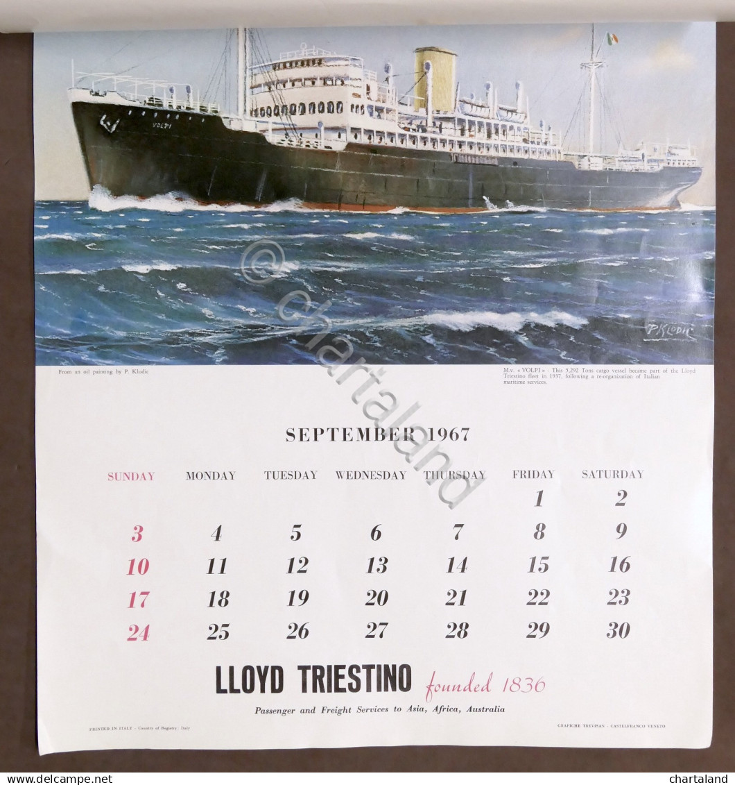 Collezionismo Calendario LLOYD Triestino 1967 - Altri & Non Classificati