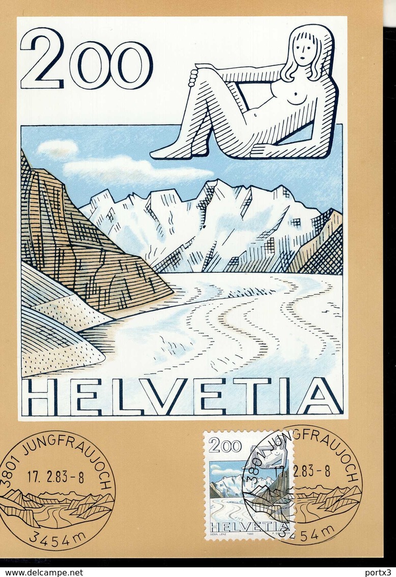 Schweiz 1244 Jungfrau 1 Maximumkarte - Maximumkarten (MC)