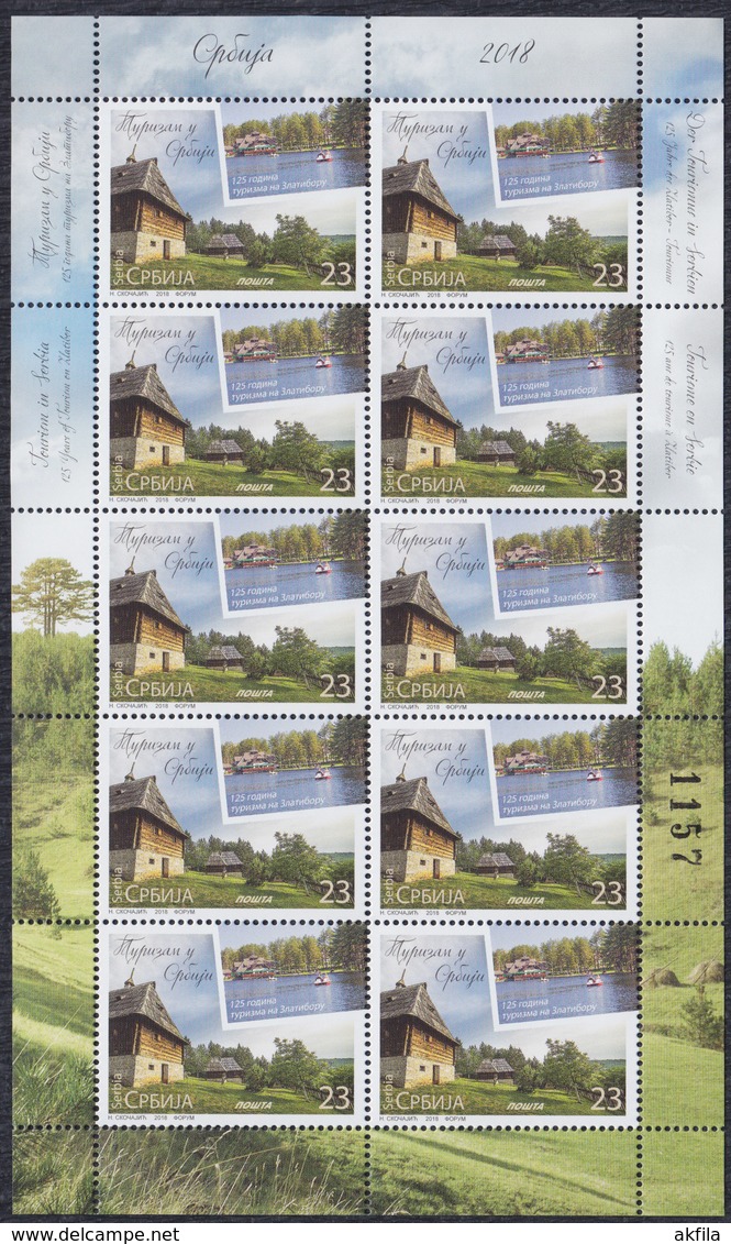 Serbia 2018 Tourism In Serbia - Zlatibor, Sheet Of 10, MNH (**) - Serbia