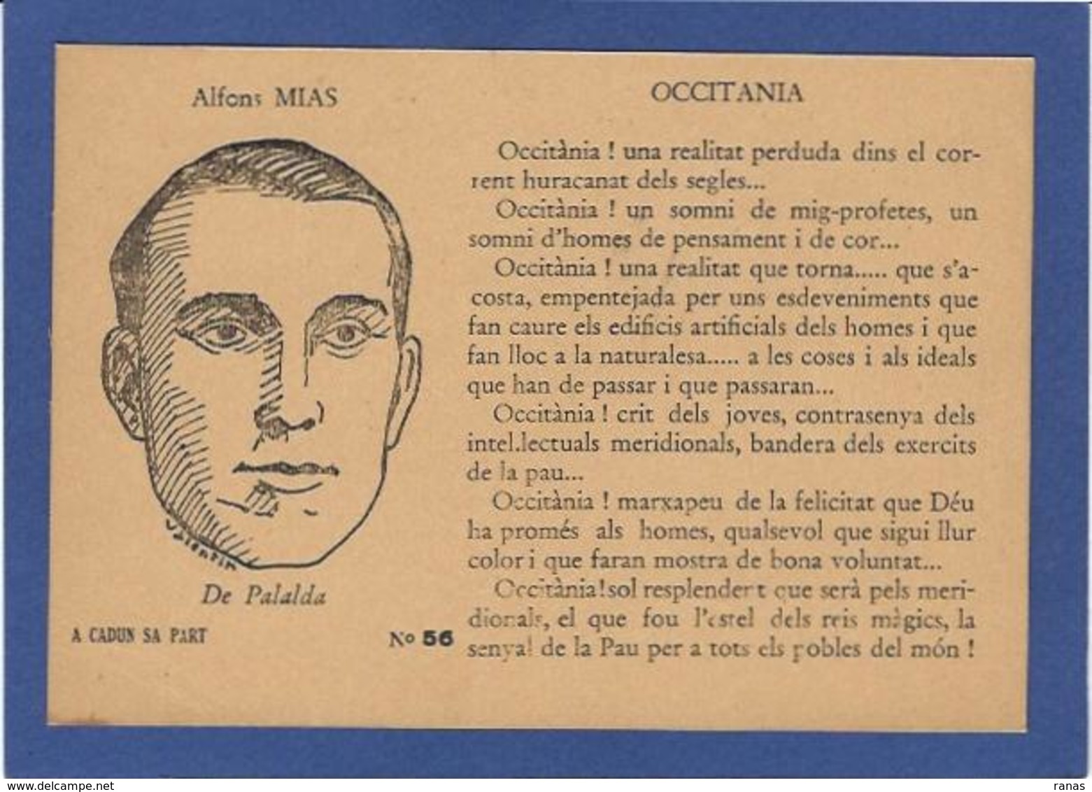 CPSM Félibrige Félibre Provence Occitanie Non Circulé Voir Scan Du Dos éditeur Antoni Conio - MIAS - Provence-Alpes-Côte D'Azur