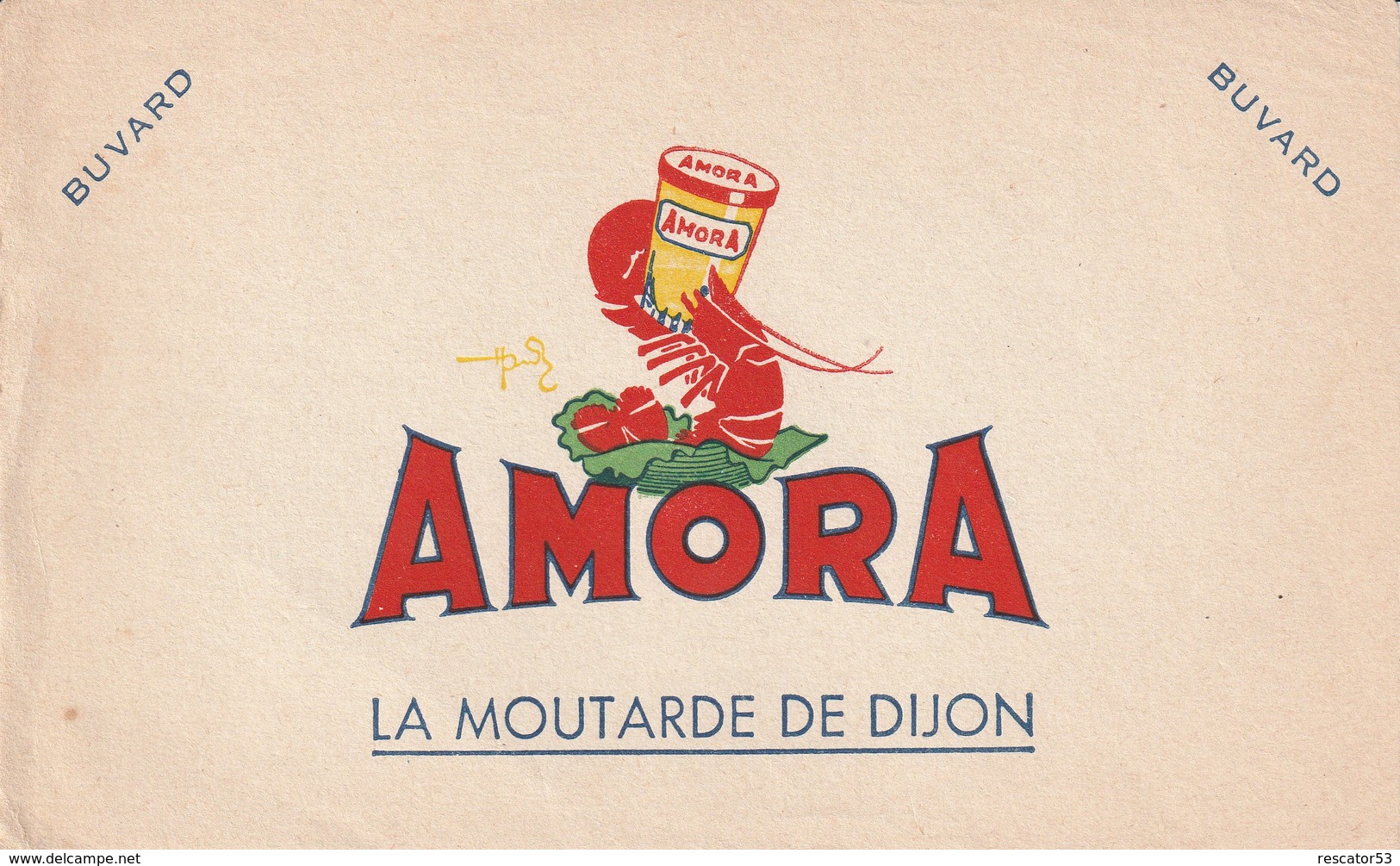 Rare Buvard Amora Moutarde De Dijon - Mostard