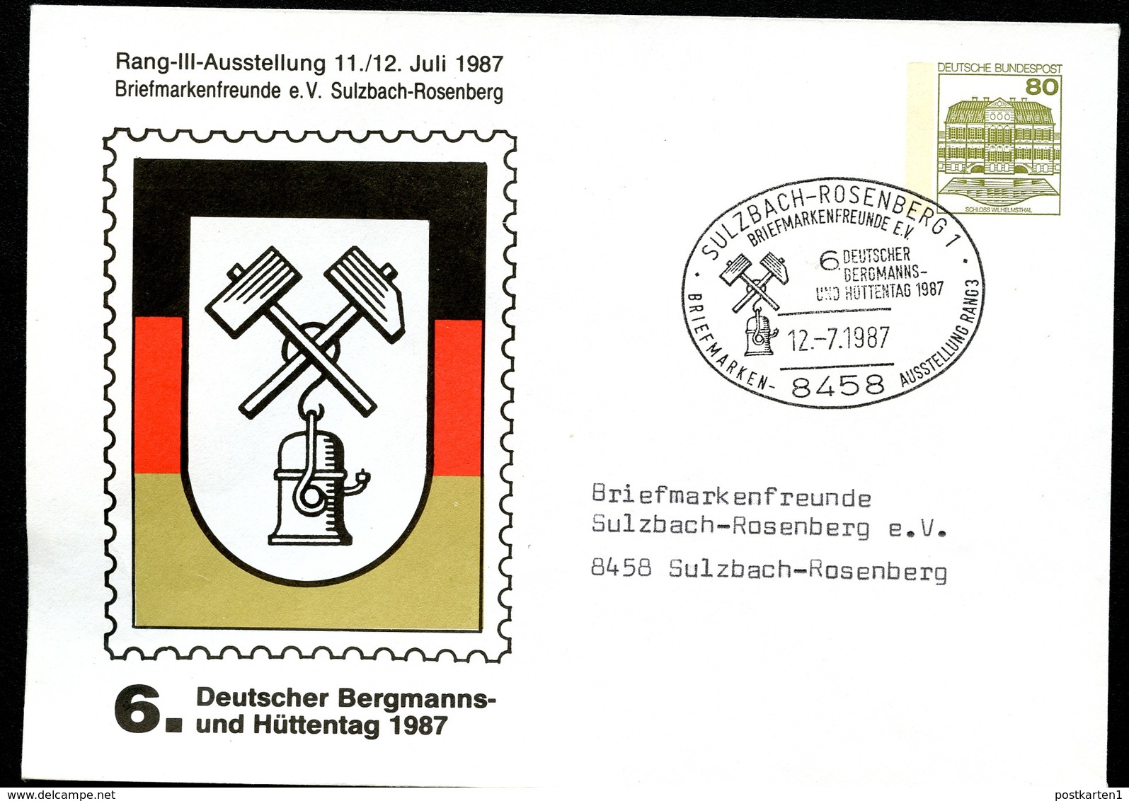 Bund PU117 D2/122 BERGMANNS- HÜTTENTAG Sulzbach-Rosenberg Sost.1987 - Sonstige & Ohne Zuordnung