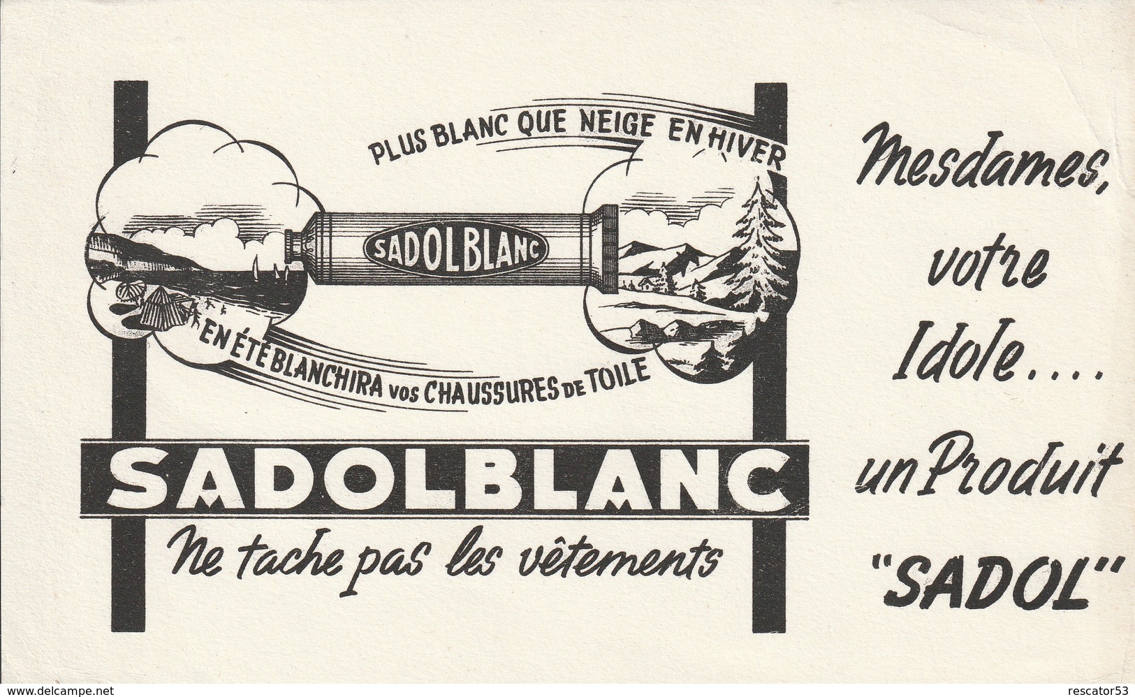 Rare Buvard Sadol Blanc - Produits Ménagers