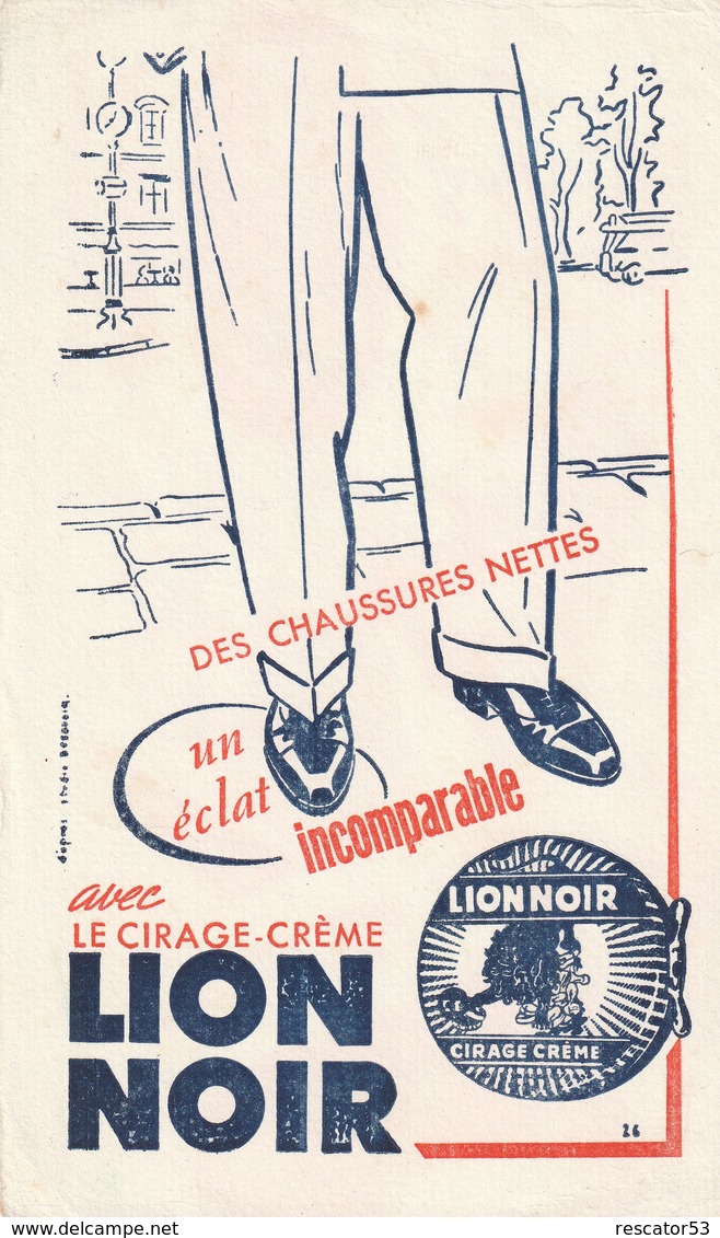 Rare Buvard Cirage Lion Noir - Produits Ménagers