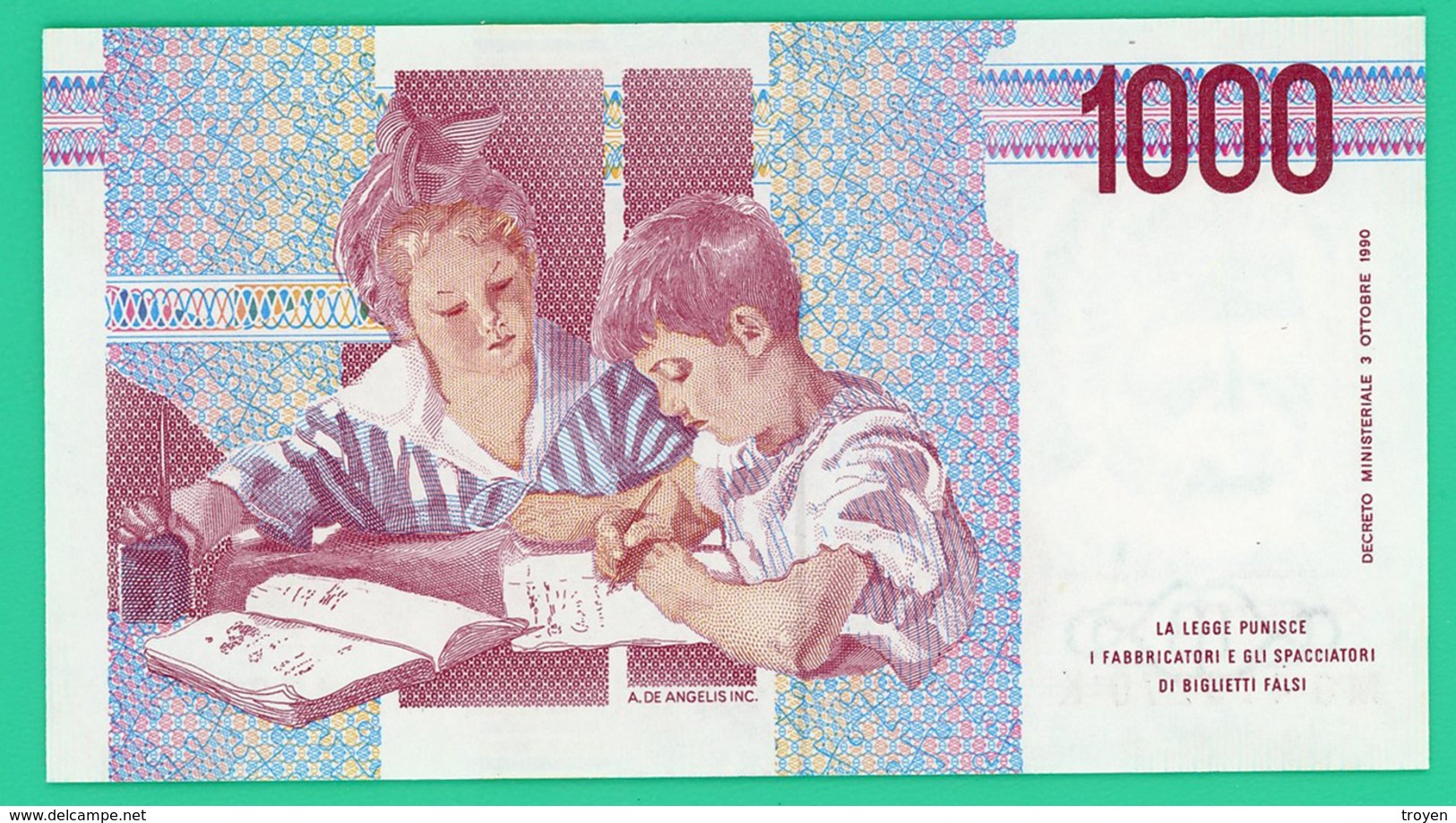 1000 Lires - Italie - 1990 - N° MG479270K -   Neuf - - 1000 Lire