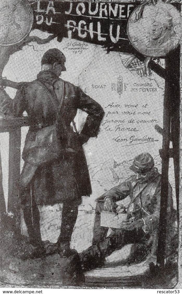 Très Rare Carte Postale La Journée Du Poilu  Guerre 14-18 - 1914-18