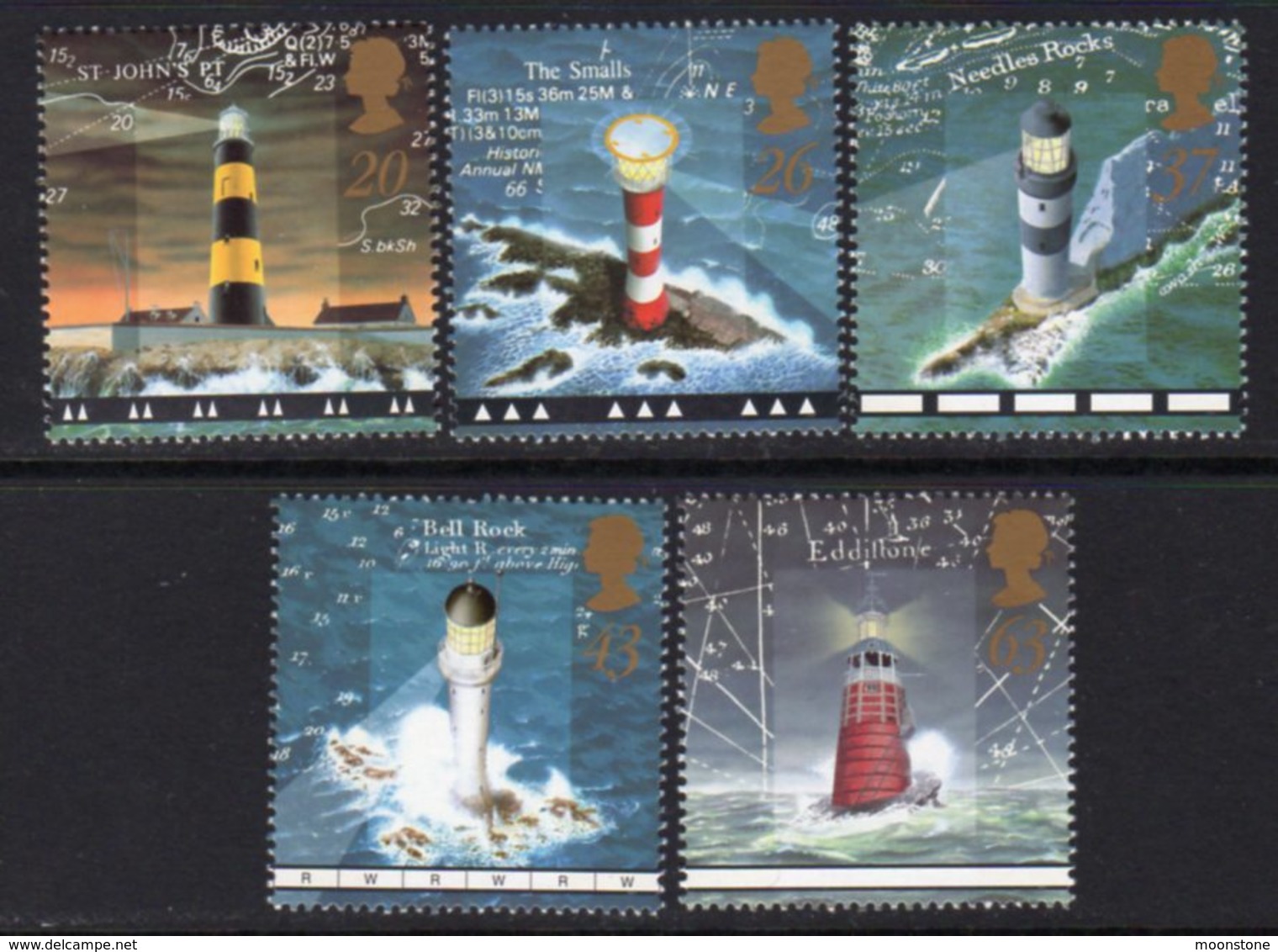 Great Britain 1998 Lighthouses Set Of 5, MNH, SG 2034/8, Ref. 3 - Lighthouses