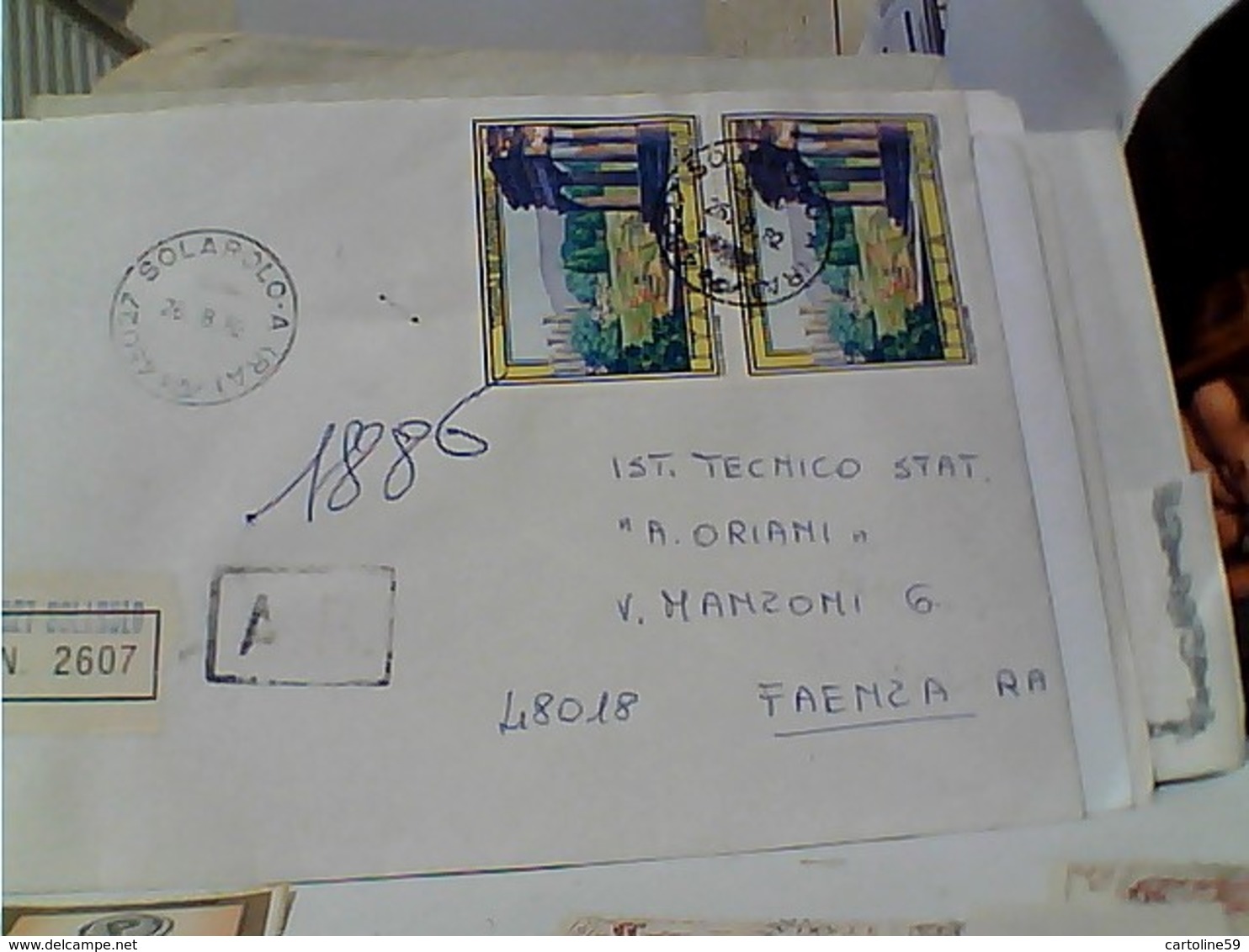 Storia Postale 1982 COPPIA TURISTICA TEMPLI DI AGRIGENTO 450 Lire RACCOMANDATA ISOLATO VB1982 GU3556 - 1981-90: Storia Postale