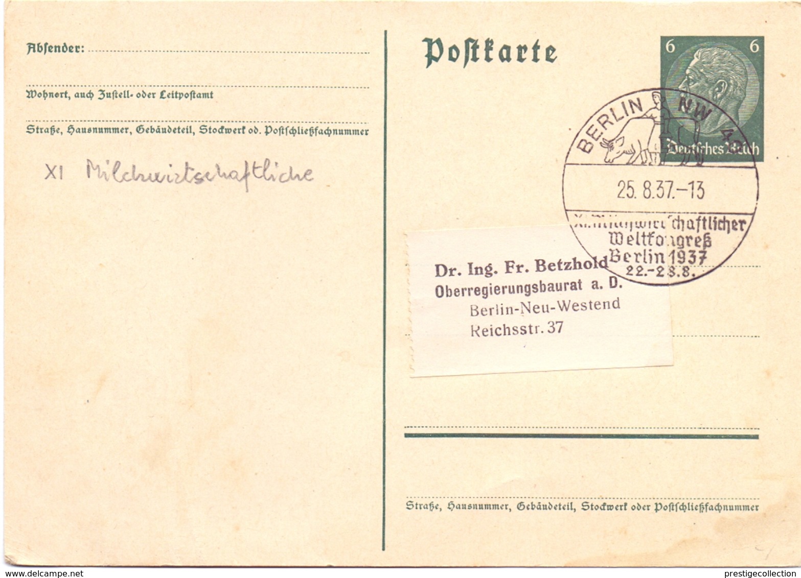 BERLIN STATIONERY 1937  (SET180067) - Agricoltura