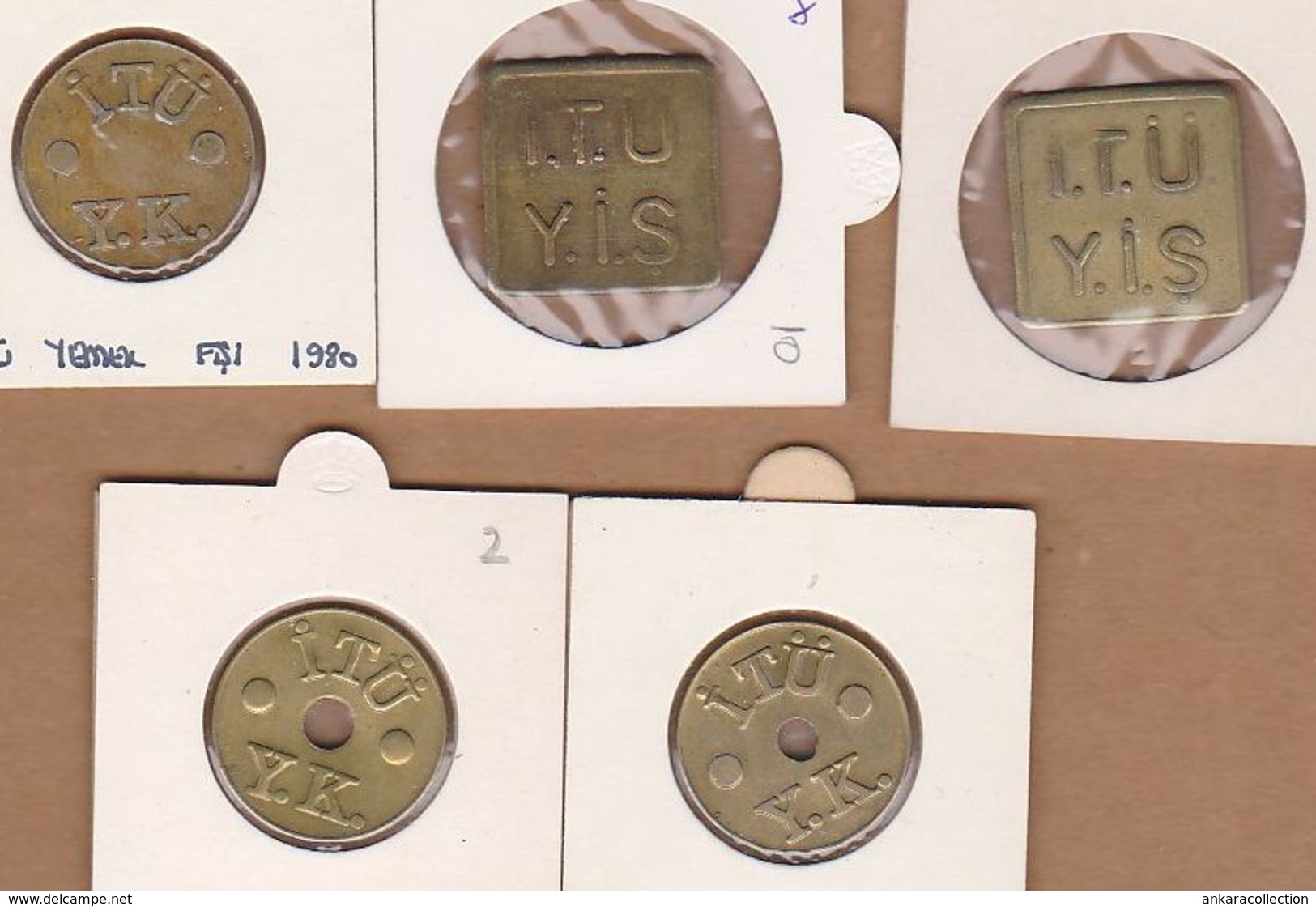 AC - ISTANBUL TECHNICAL UNIVERSITY REFECTORY  TOKEN 5 DIFFERENT TOKENS - JETONS - Notgeld