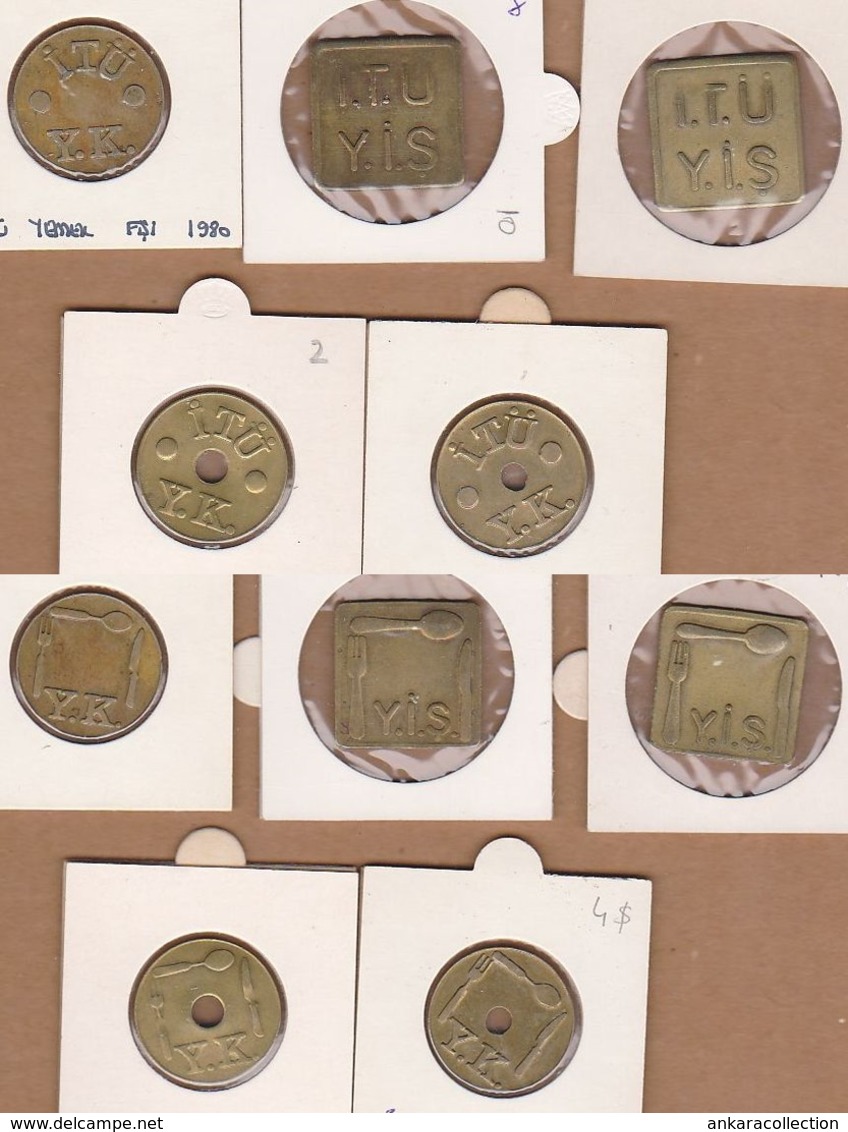 AC - ISTANBUL TECHNICAL UNIVERSITY REFECTORY  TOKEN 5 DIFFERENT TOKENS - JETONS - Monetari/ Di Necessità