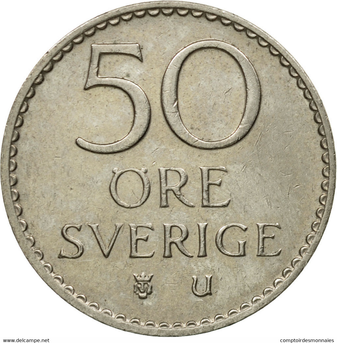 Monnaie, Suède, Gustaf VI, 50 Öre, 1973, TB+, Copper-nickel, KM:837 - Suède