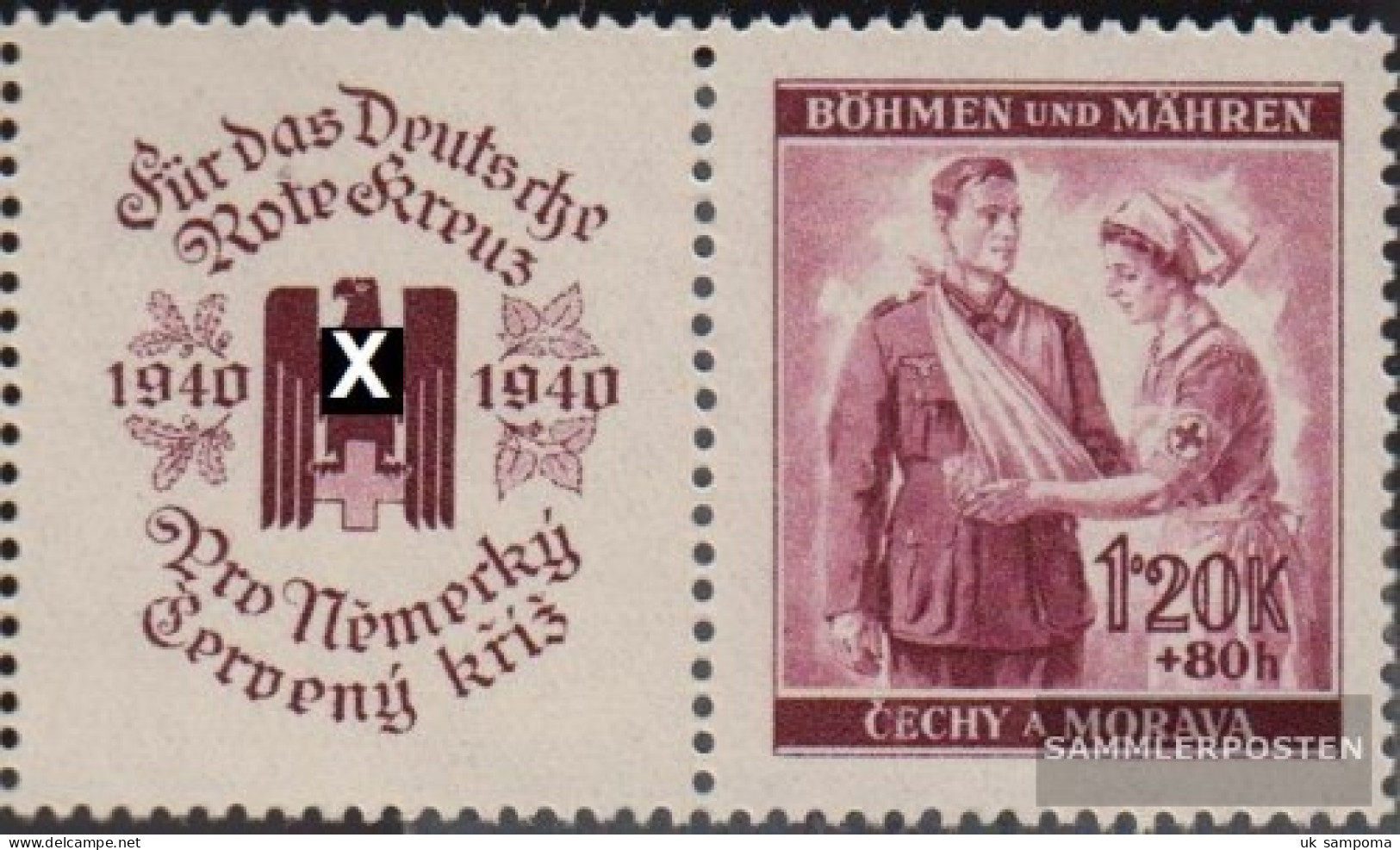 Bohemia And Moravia WZd8 With Zierfeld Unmounted Mint / Never Hinged 1940 Red Cross - Unused Stamps