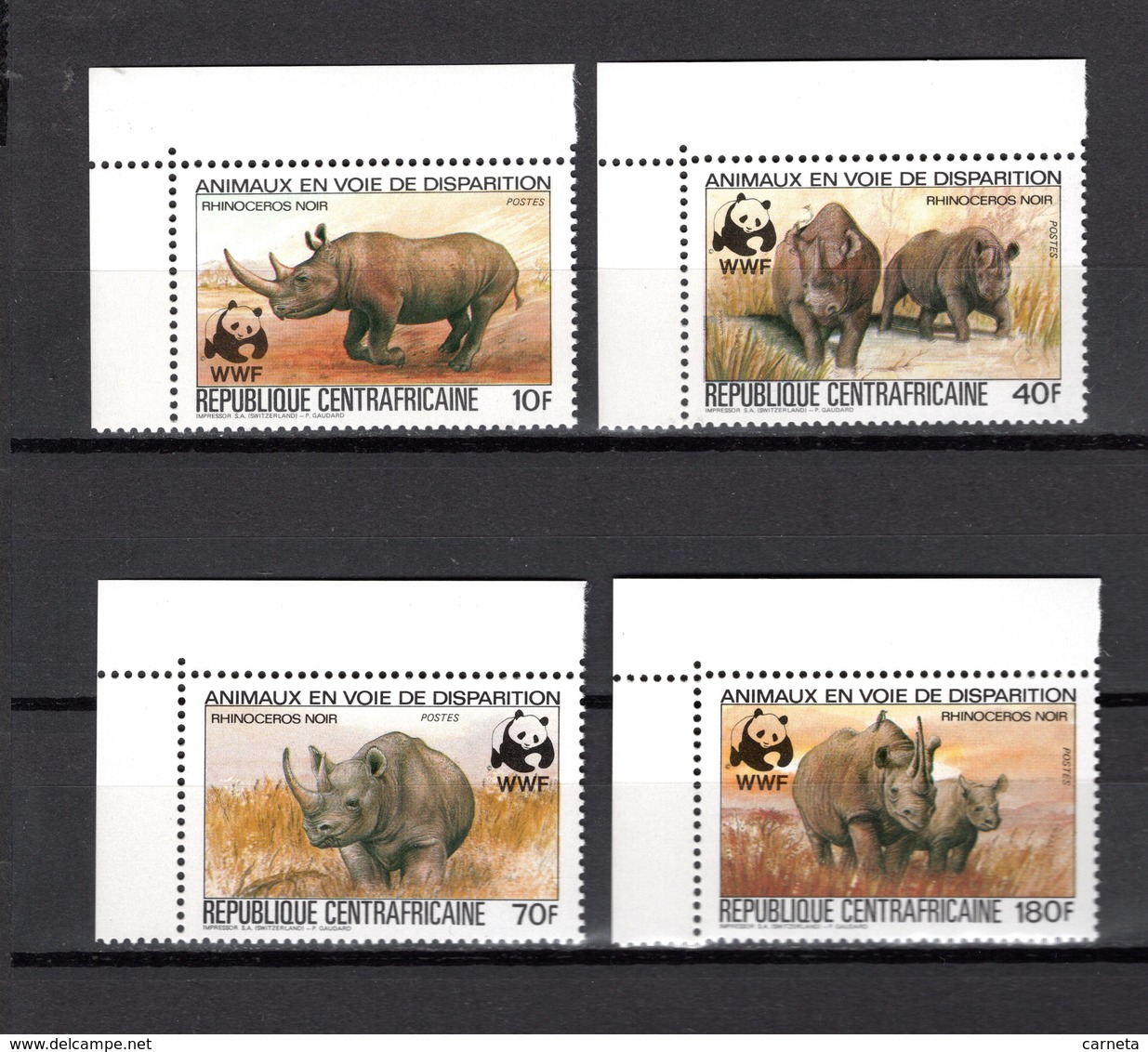 CENTRAFRIQUE N° 608 à 611  NEUFS SANS CHARNIERE COTE 12.00€  ANIMAUX WWF - República Centroafricana