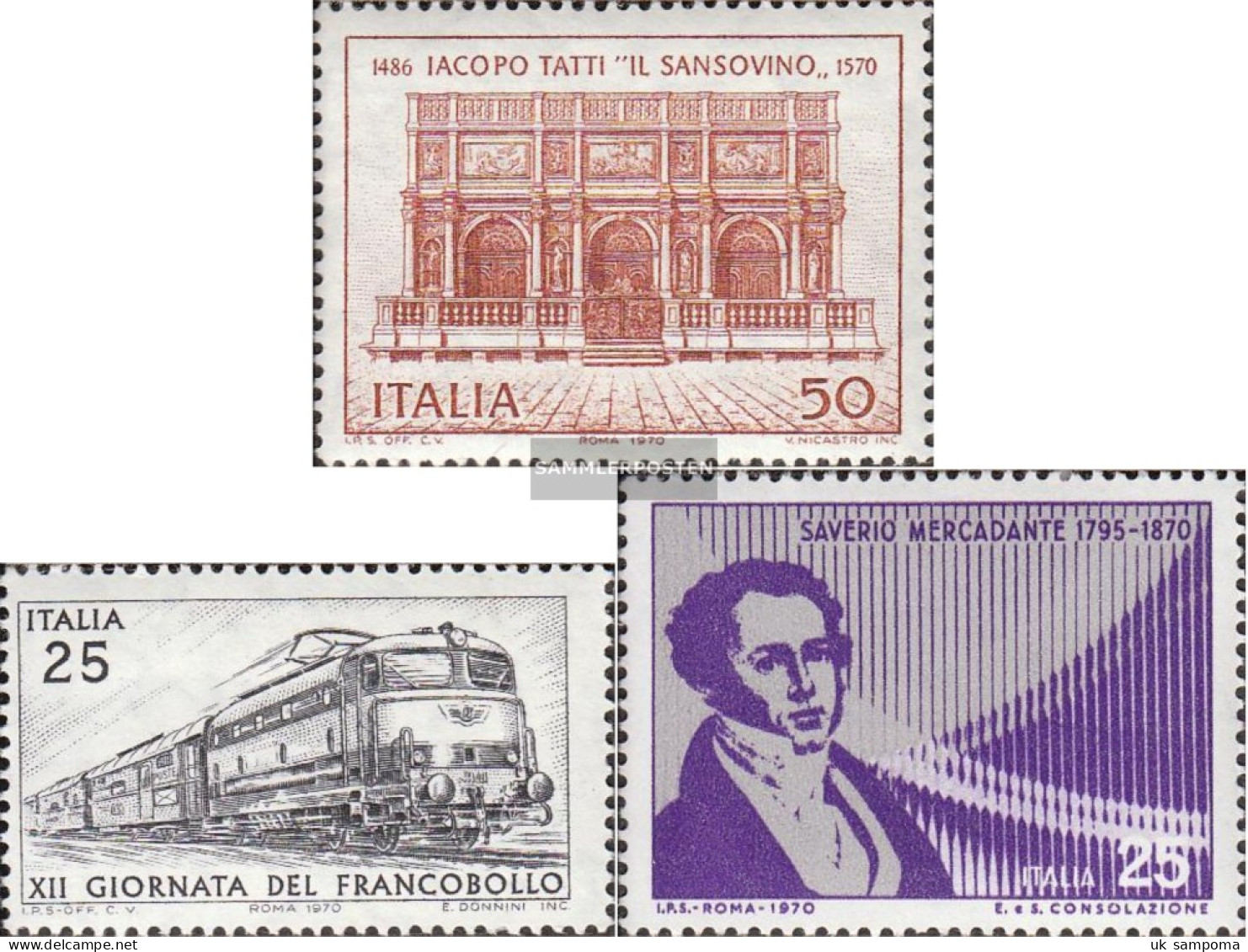 Italy 1316,1327,1330 (complete Issue) Unmounted Mint / Never Hinged 1970 Tatti, Railway, Mercadante - 1961-70: Mint/hinged