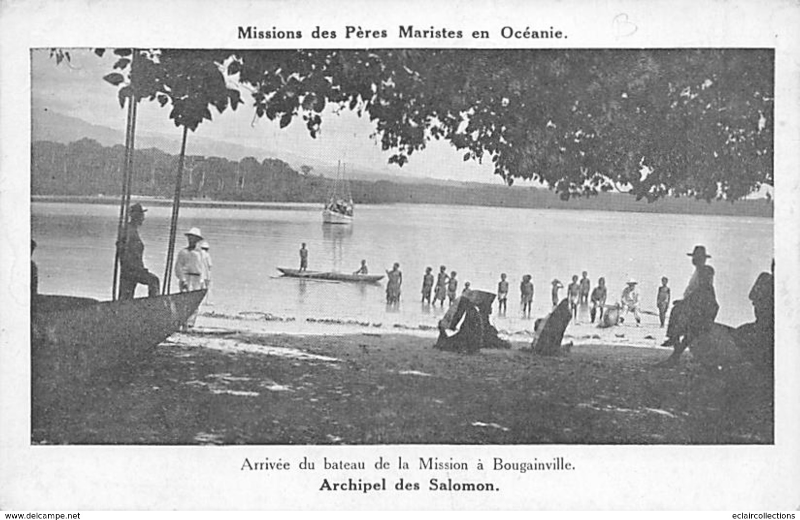 Océanie. Salomon .Arrivée Du Bateau  A Bougainville De La  Mission Des Pères Maristes       (voir Scan) - Salomoninseln