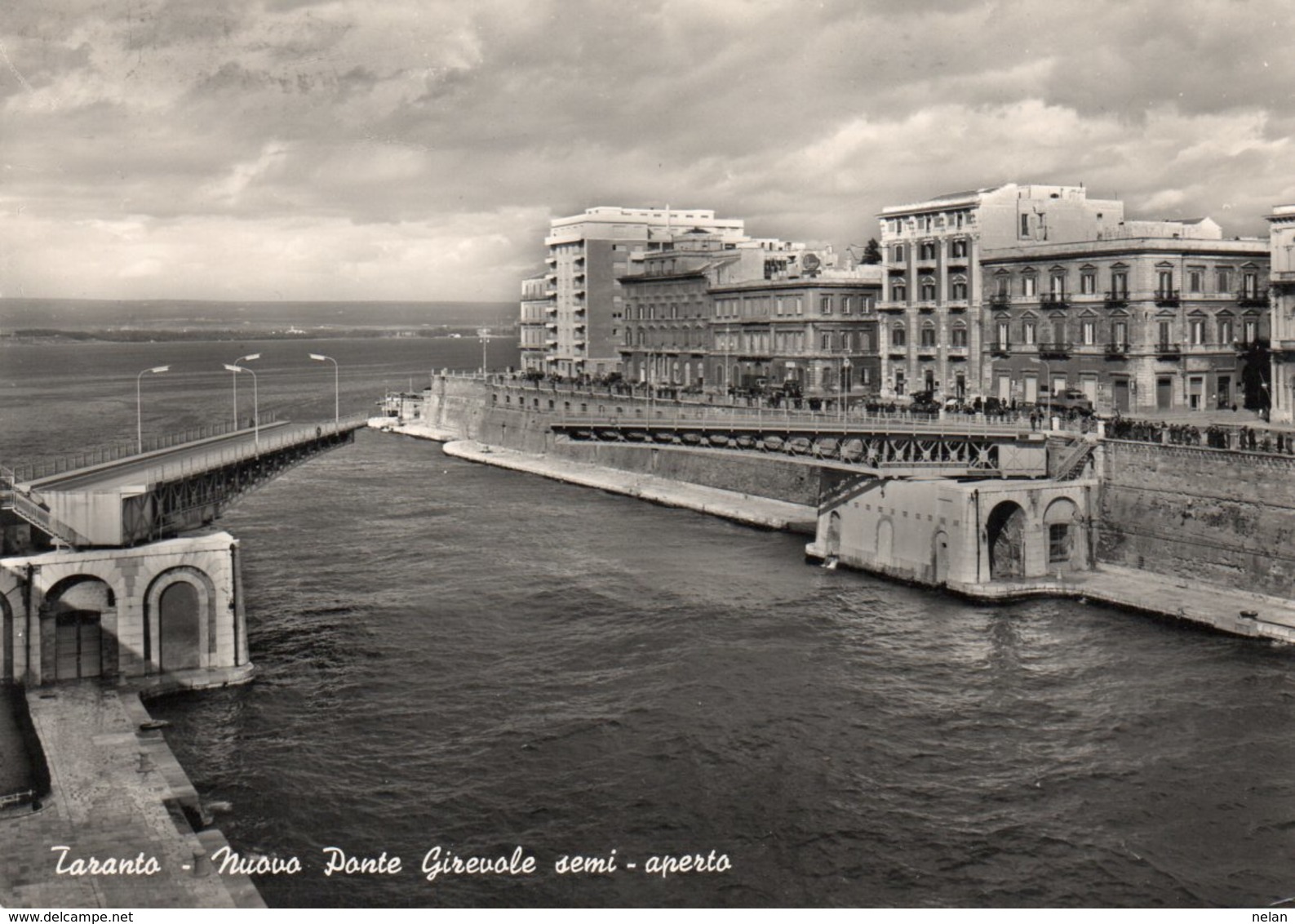 TARANTO IL NUOVO PONTE GIREVOLE SEMI-APERTO-VIAGGIATA 1960-VERA FOTOGRAFIA - Taranto