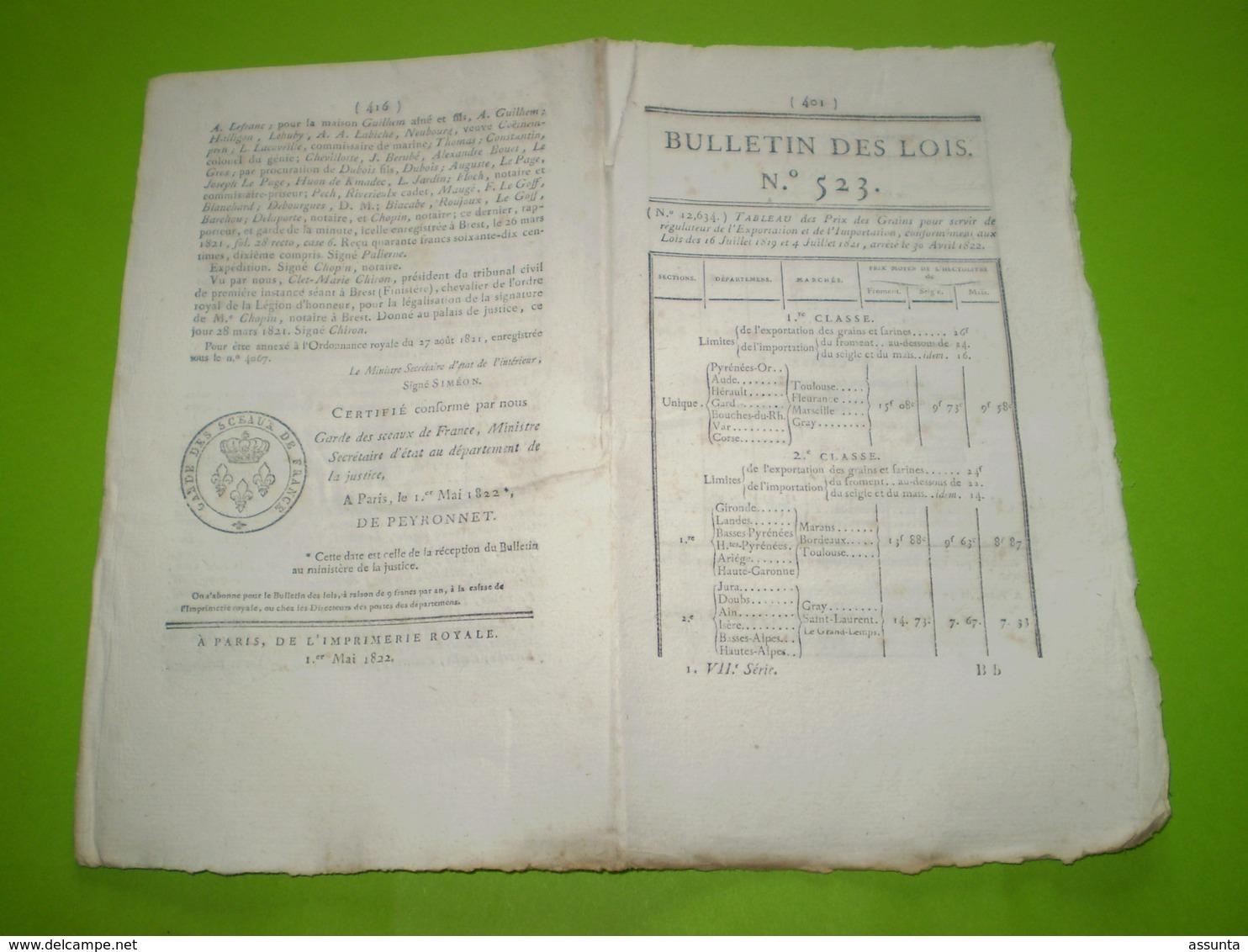 1822:Création D'une Escouade D'Ouvriers Du Génie à L'arsenal De Metz.Caisse D'Epargne Brest:statuts,actionnaires .... - Decrees & Laws