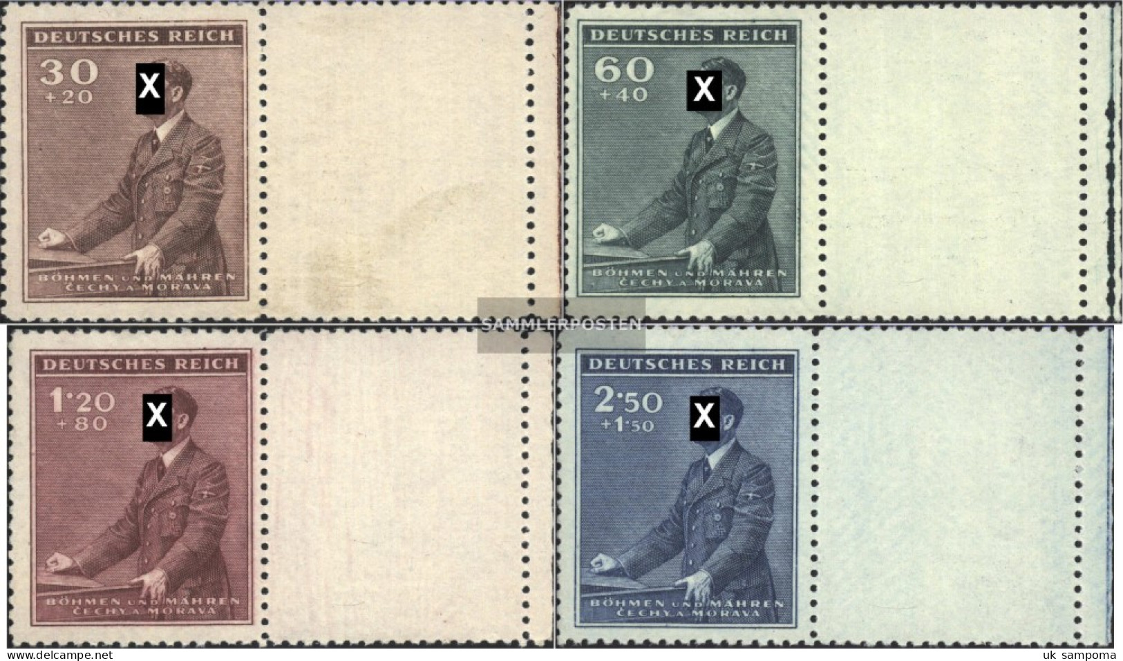 Bohemia And Moravia 85LW-88LW With Blank (complete Issue) Unmounted Mint / Never Hinged 1942 Hitler - Unused Stamps