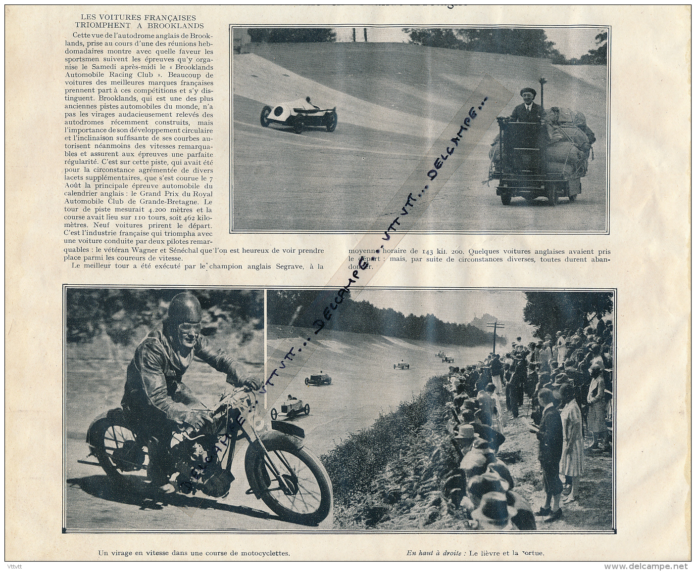 1926 : L'AUTOMOBILE EN GRANDE-BRETAGNE, Brooklands, Grand Prix, Wagner, Sénéchal,  Moto, Motocyclette - Collections