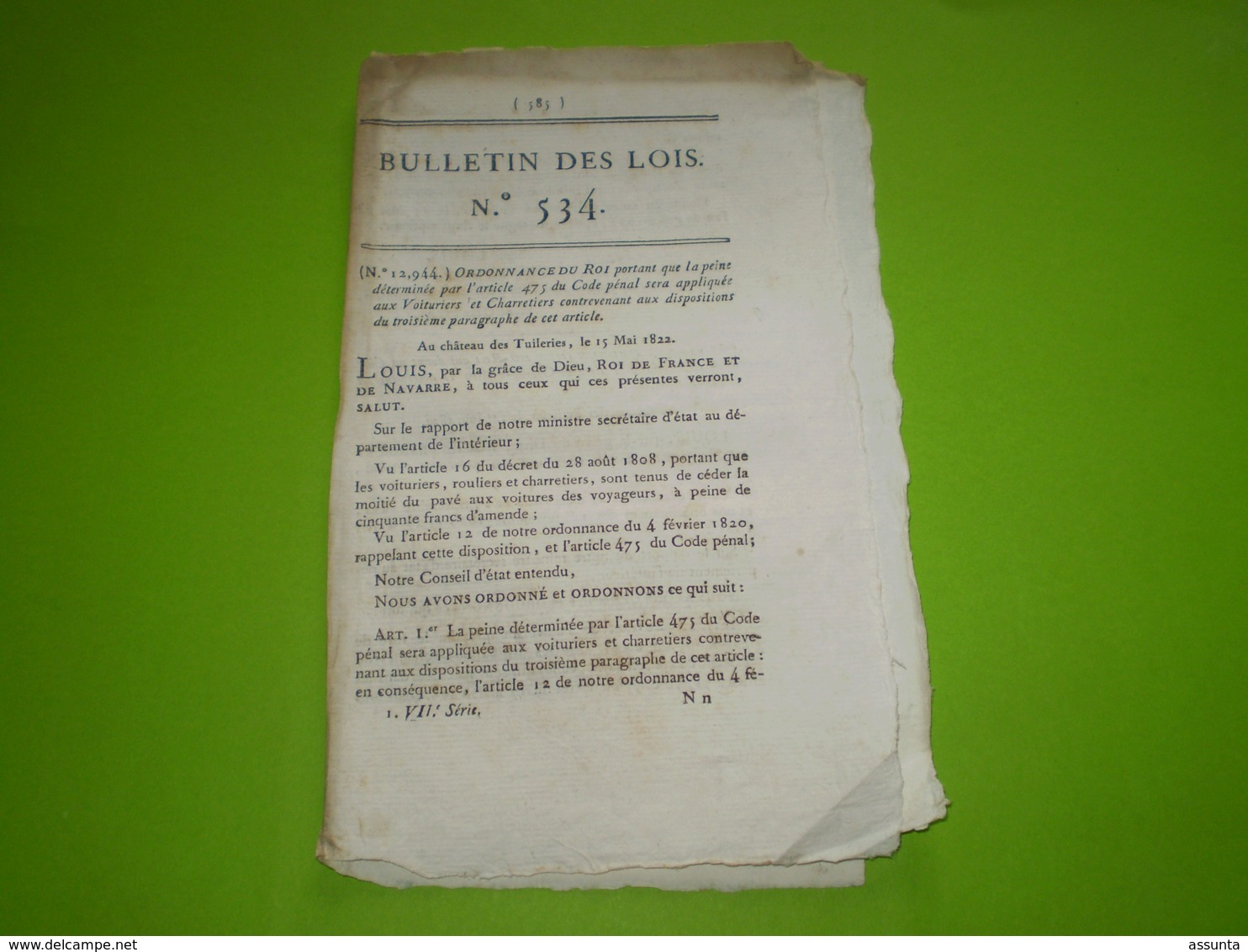 Lois 1822:Nomination & Fonction Abbé Frayssinous Grand Maître De L'Unisersité.Service Des Postes France Gd Duché De Bade - Décrets & Lois