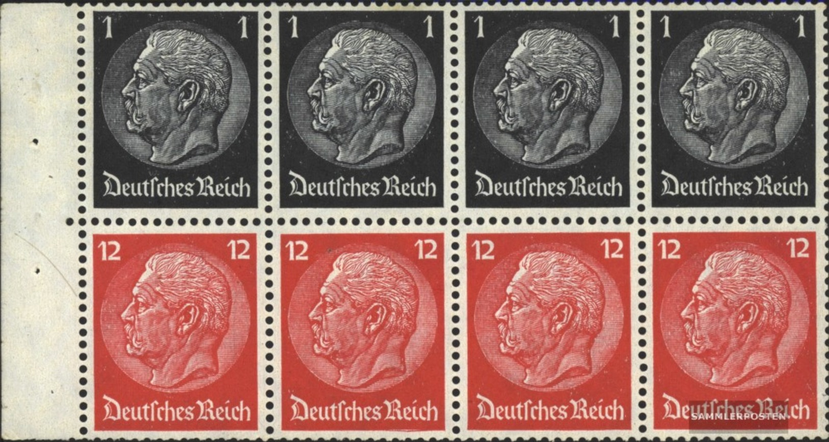 Deutsches Reich Hbl90 MNH 1937 Hindenburg WZ 4 - Carnets