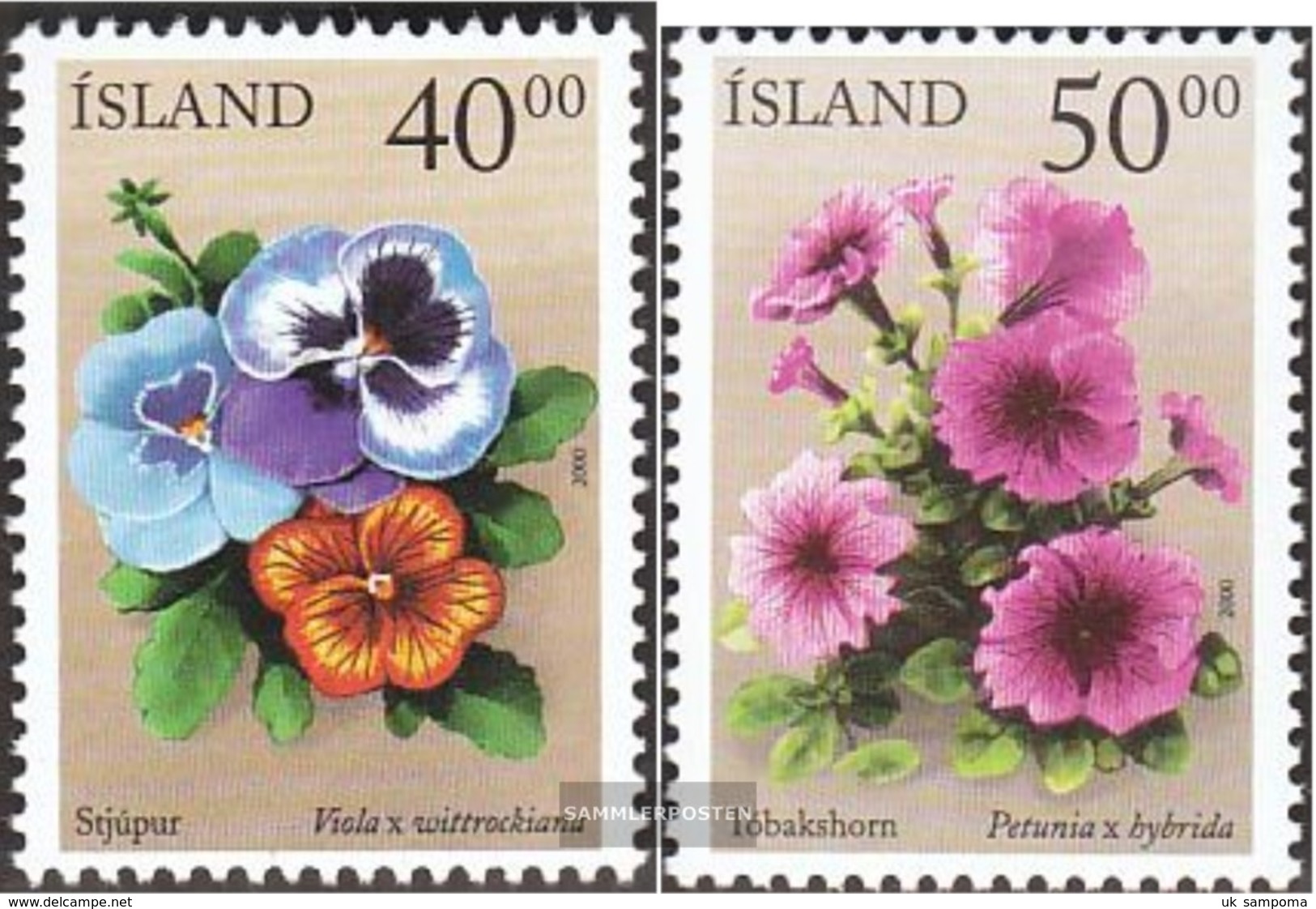 Iceland 958-959 (complete Issue) Unmounted Mint / Never Hinged 2000 Summer Flowers - Ungebraucht