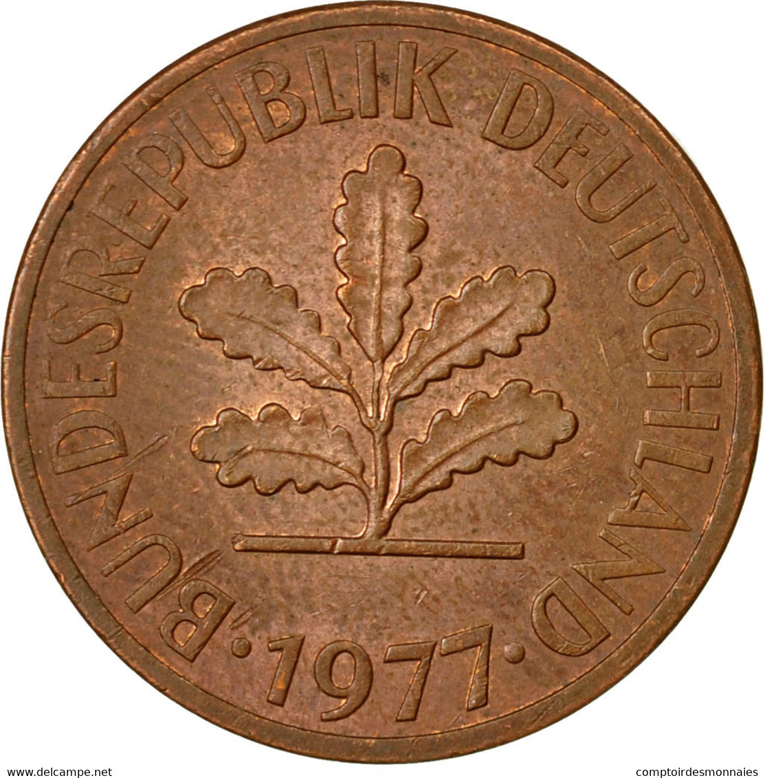 Monnaie, République Fédérale Allemande, 2 Pfennig, 1977, Hambourg, TTB - 2 Pfennig