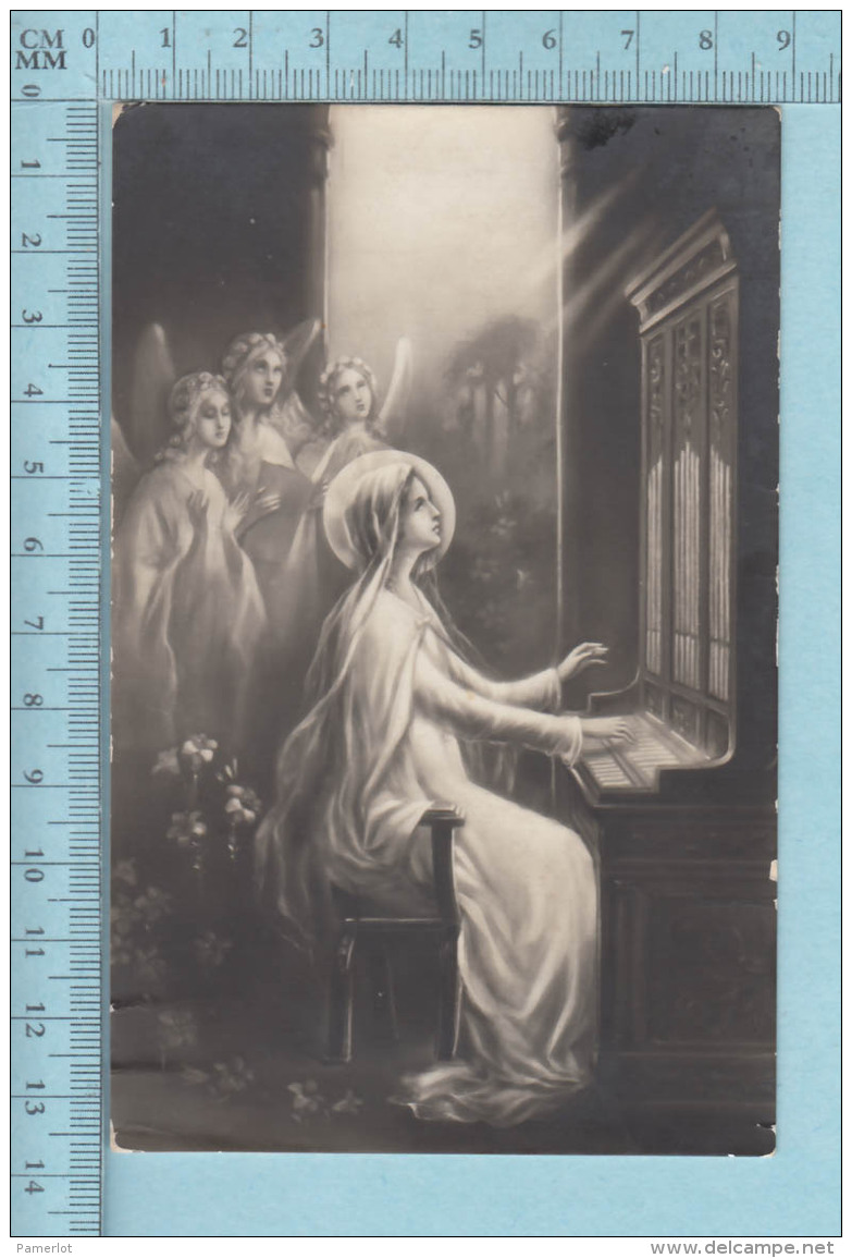 Religion - Grande Image Sainte Cecile Patronne Des Musiciens, Anges - Santini, Holy Card, Image Pieuse - Saints
