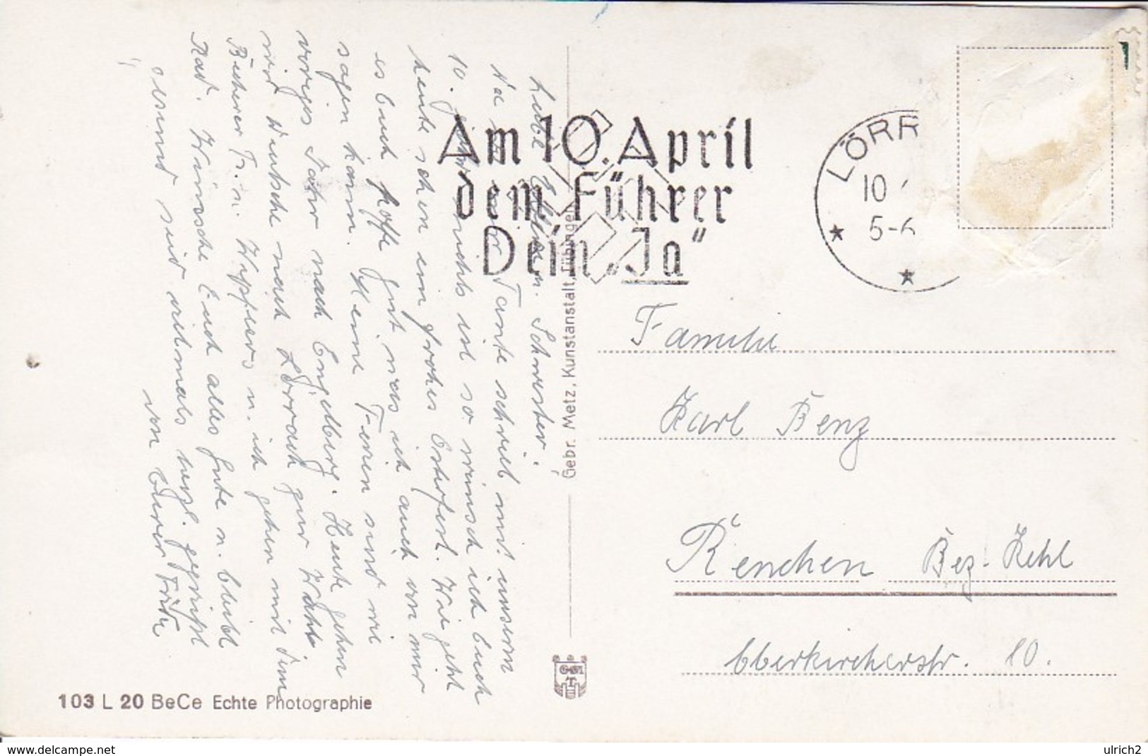 AK  Röttler Schloß - 1938 (36587) - Loerrach