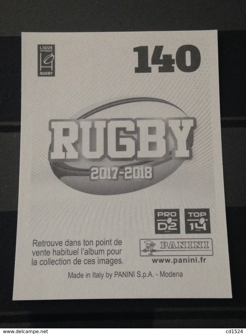 Image Album Panini - Rugby 2017-2018 - N° 140 - French Edition