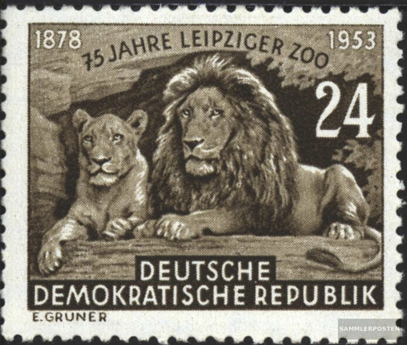 DDR 397 (kompl.Ausg.) Mit Falz 1953 75 Jahre Leipziger Zoo - Ungebraucht