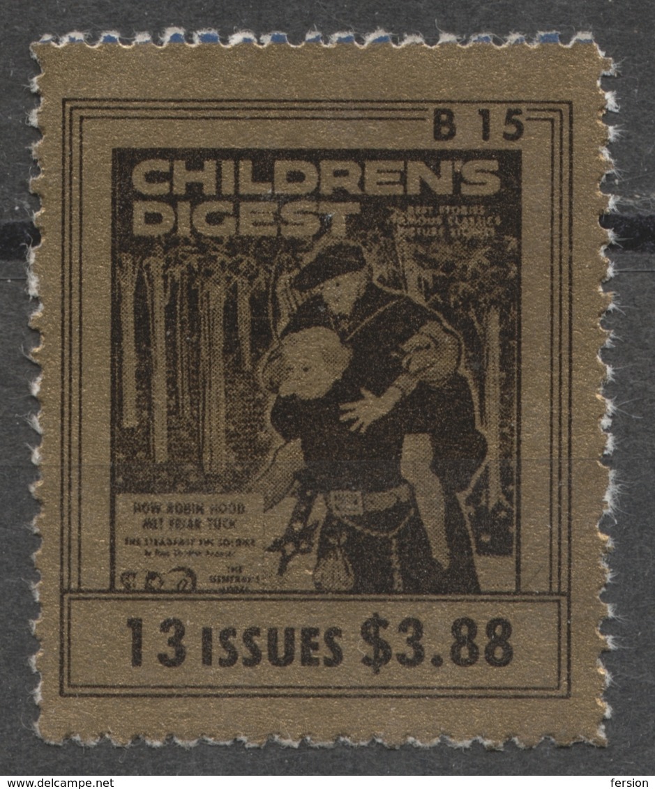 Children's Digest - Magazine / Comics / Book - Robin Hood  - LABEL CINDERELLA VIGNETTE - USA - MNH - Fumetti