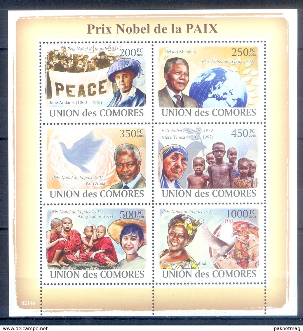 M65- Comores Comoros Komoren 2008. Nobel Prize Of Peace. Prix Nobel De La PAIX. - Nobel Prize Laureates