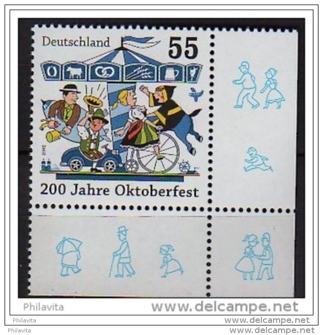 2010 Germany / BRD - 200 Years Of Munich Beer Oktober Fest - 1 V Corner Bottom Right - MNH** Paper - MNH** MiNr. 2820 - Biere