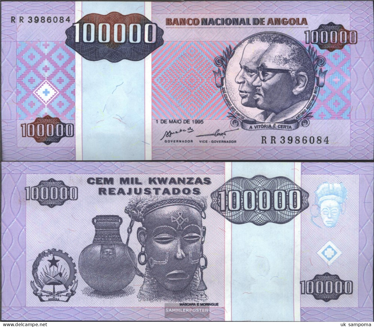 Angola Pick-number: 139 Uncirculated 1995 100.000 Kwanzas Reajustados - Angola