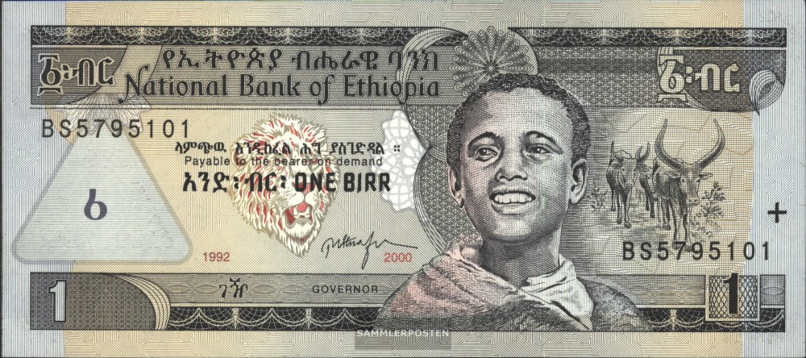 Äthiopien Pick-No.: 46b Nuevo 2000 1 Birr - Etiopia