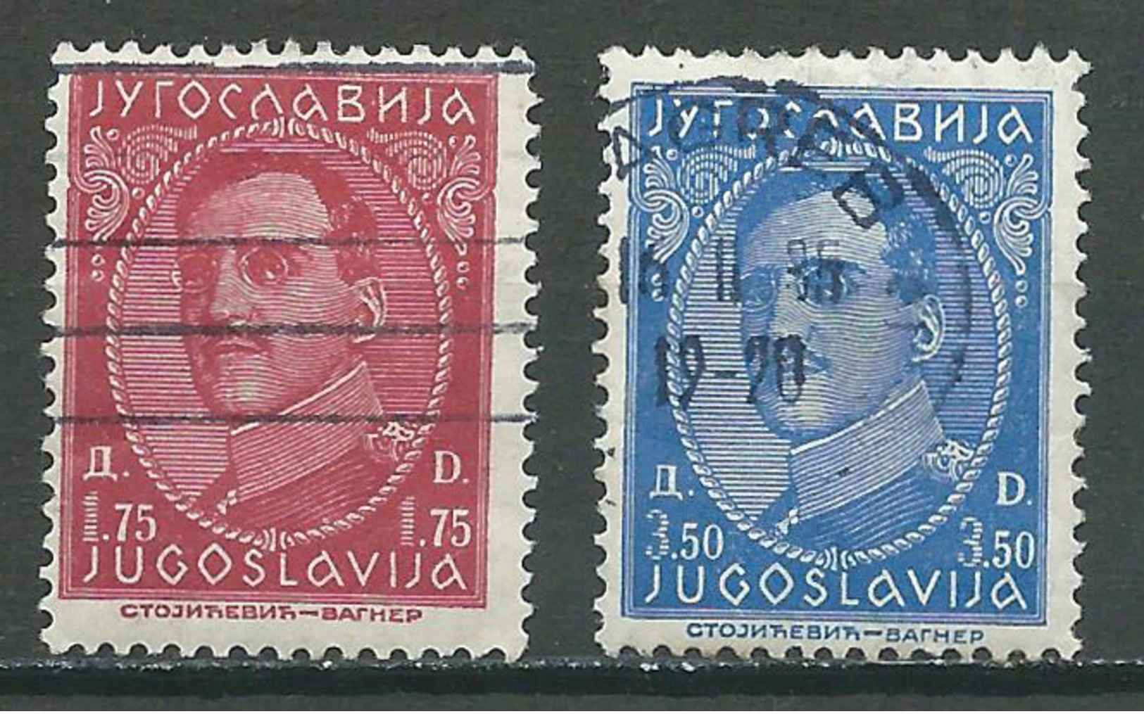 Yougoslavie YT N°261/262 Roi Alexandre 1° Oblitéré ° - Gebraucht