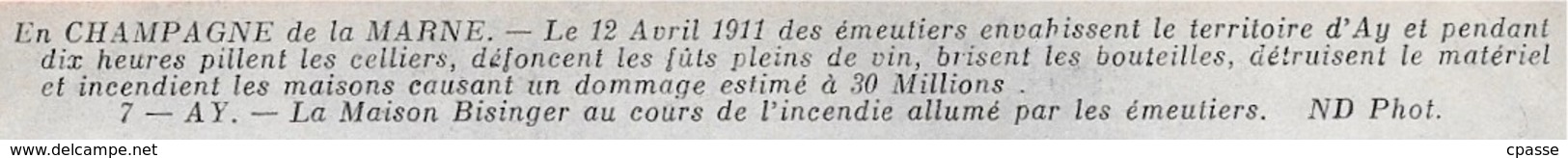 CPA 51 En Champagne De La Marne (Emeutes 1911) AY - La Maison Bissinger Au Cours De L'incendie Allumé Par Les émeutiers - Ay En Champagne