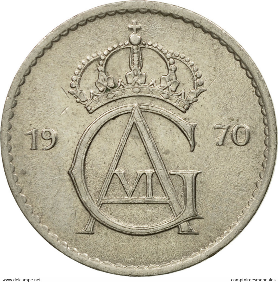 Monnaie, Suède, Gustaf VI, 50 Öre, 1970, TTB, Copper-nickel, KM:837 - Schweden