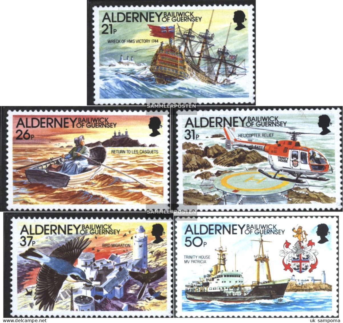 United Kingdom - Alderney 49-53 (complete Issue) Unmounted Mint / Never Hinged 1991 Beacon - Alderney